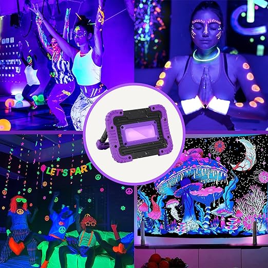 Rechargeable Black Light, Battery Powered Blacklight, Cordless 395nm Ultraviolet Flood Light for