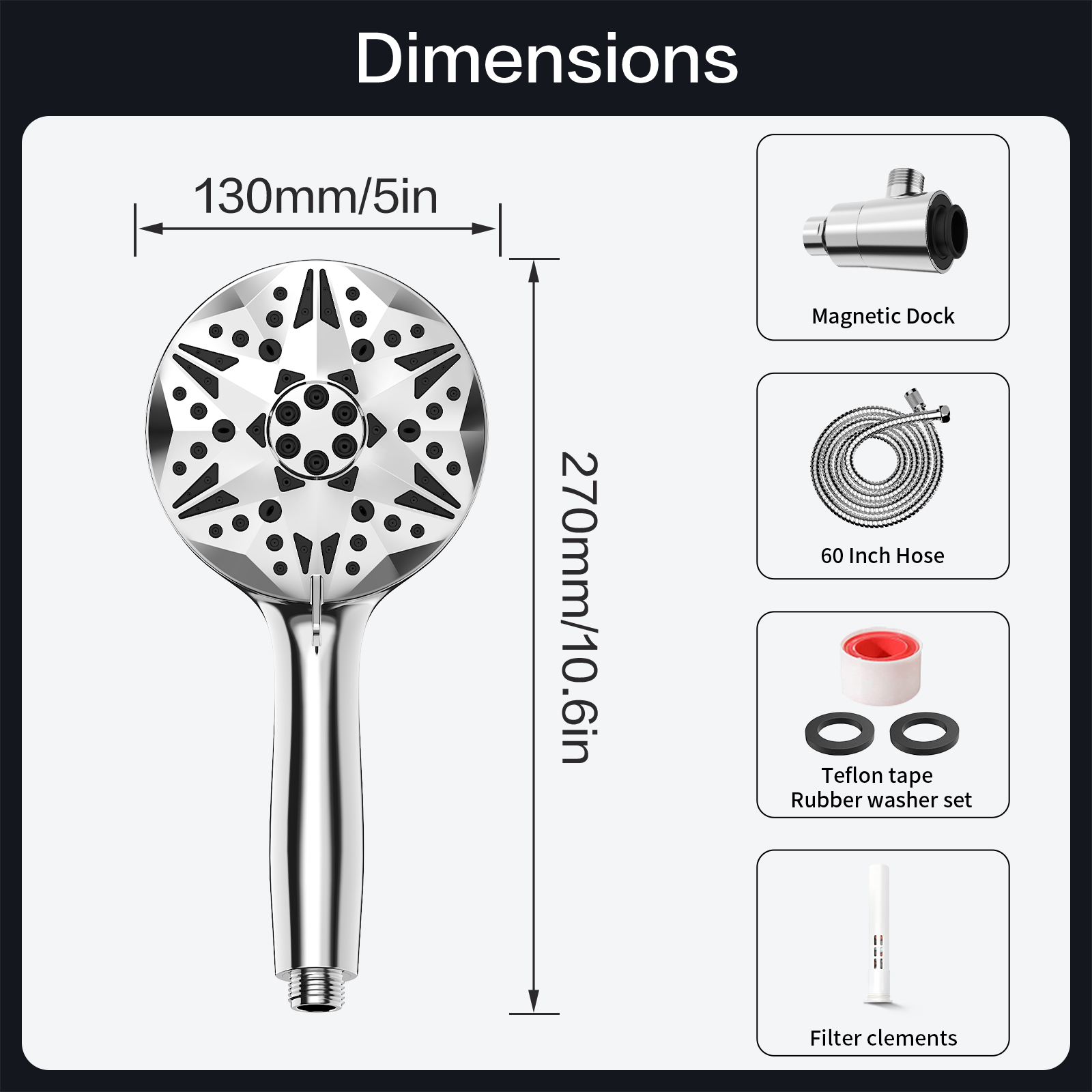 MIKEE Filtered Shower Head with Handheld, High Pressure 10 Spray Mode ...