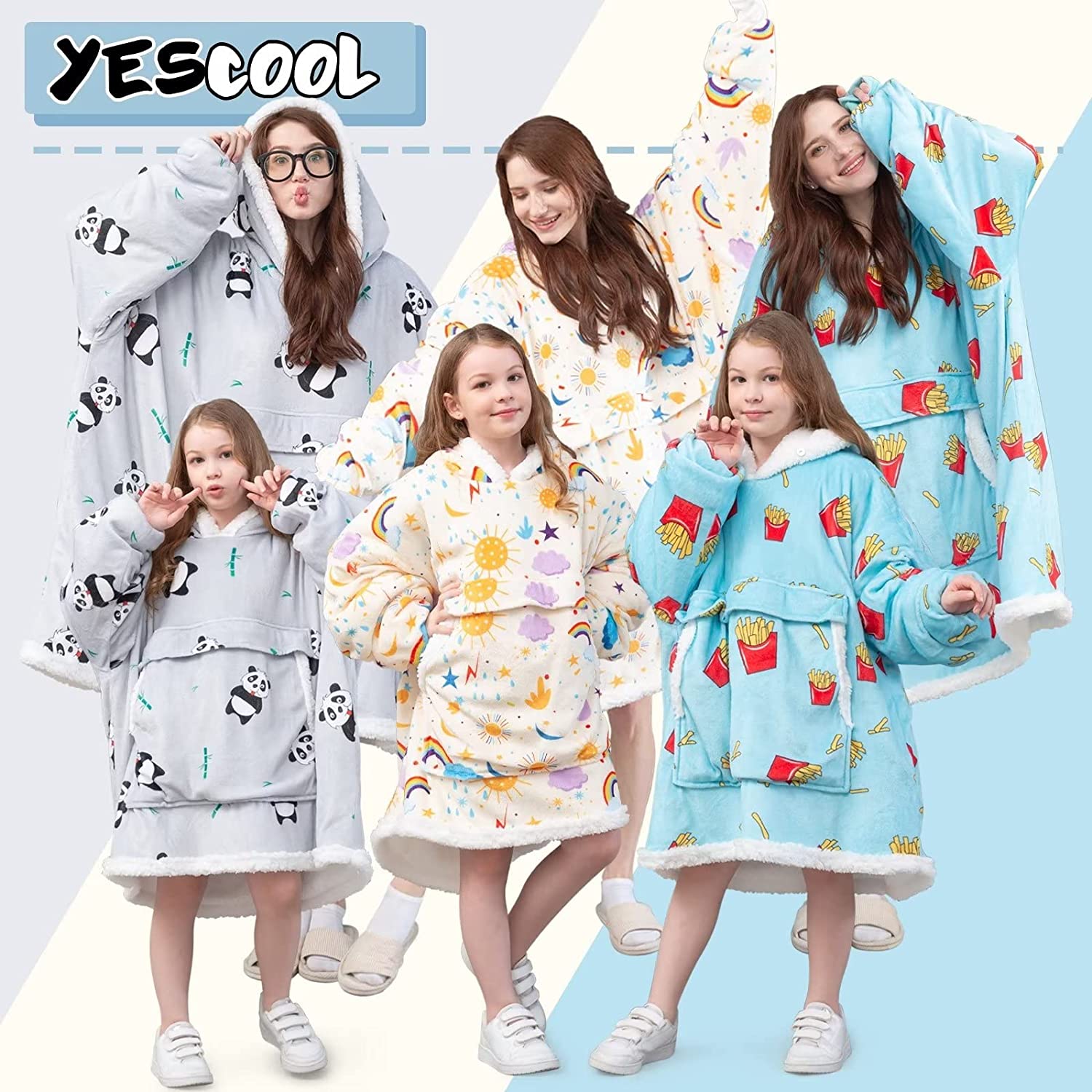yescool Wearable Blanket Hoodie for Adult, Oversized Hoodies Sweatshirt