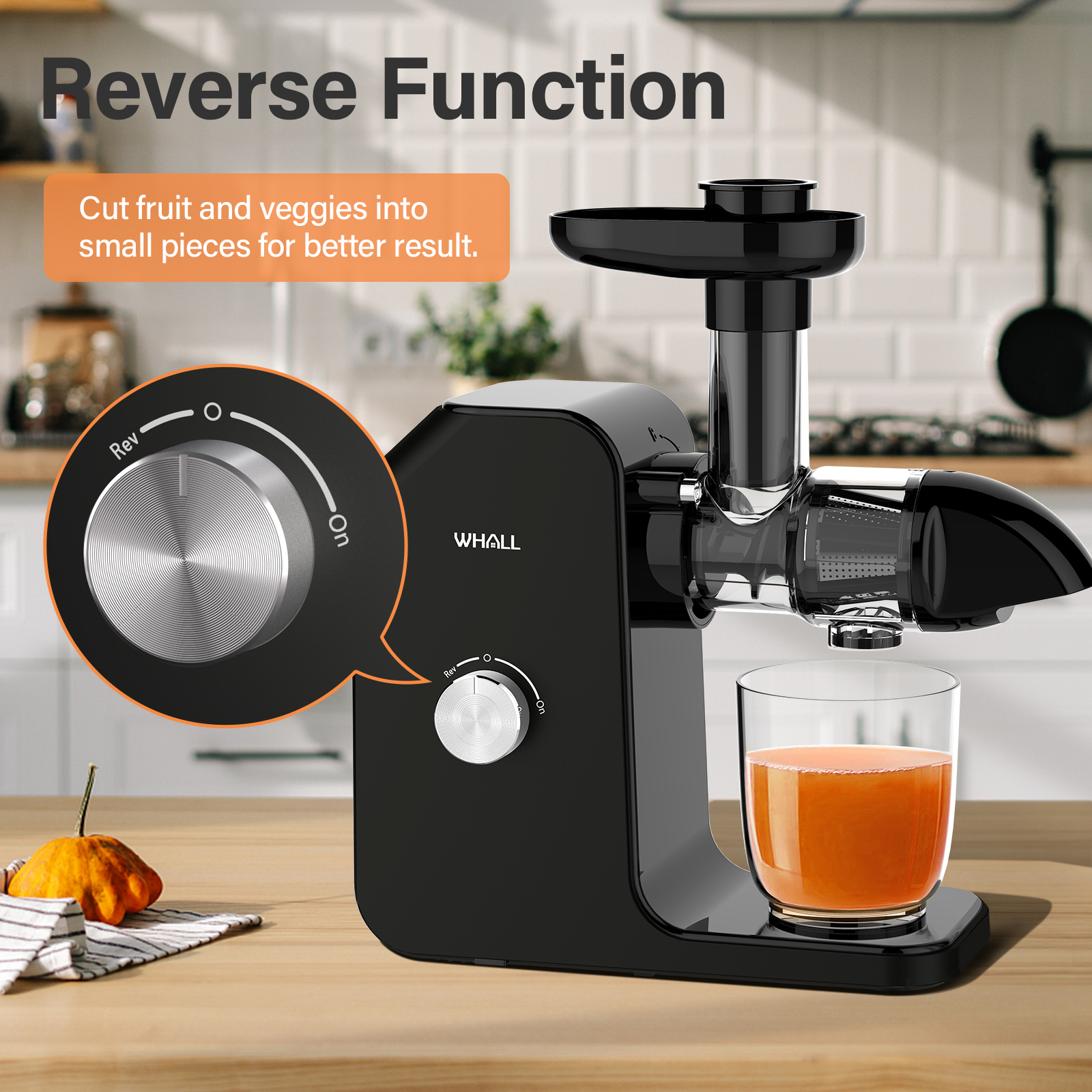 WHALL Slow Juicer, Masticating Juicer, Celery Juicer Machines, Cold