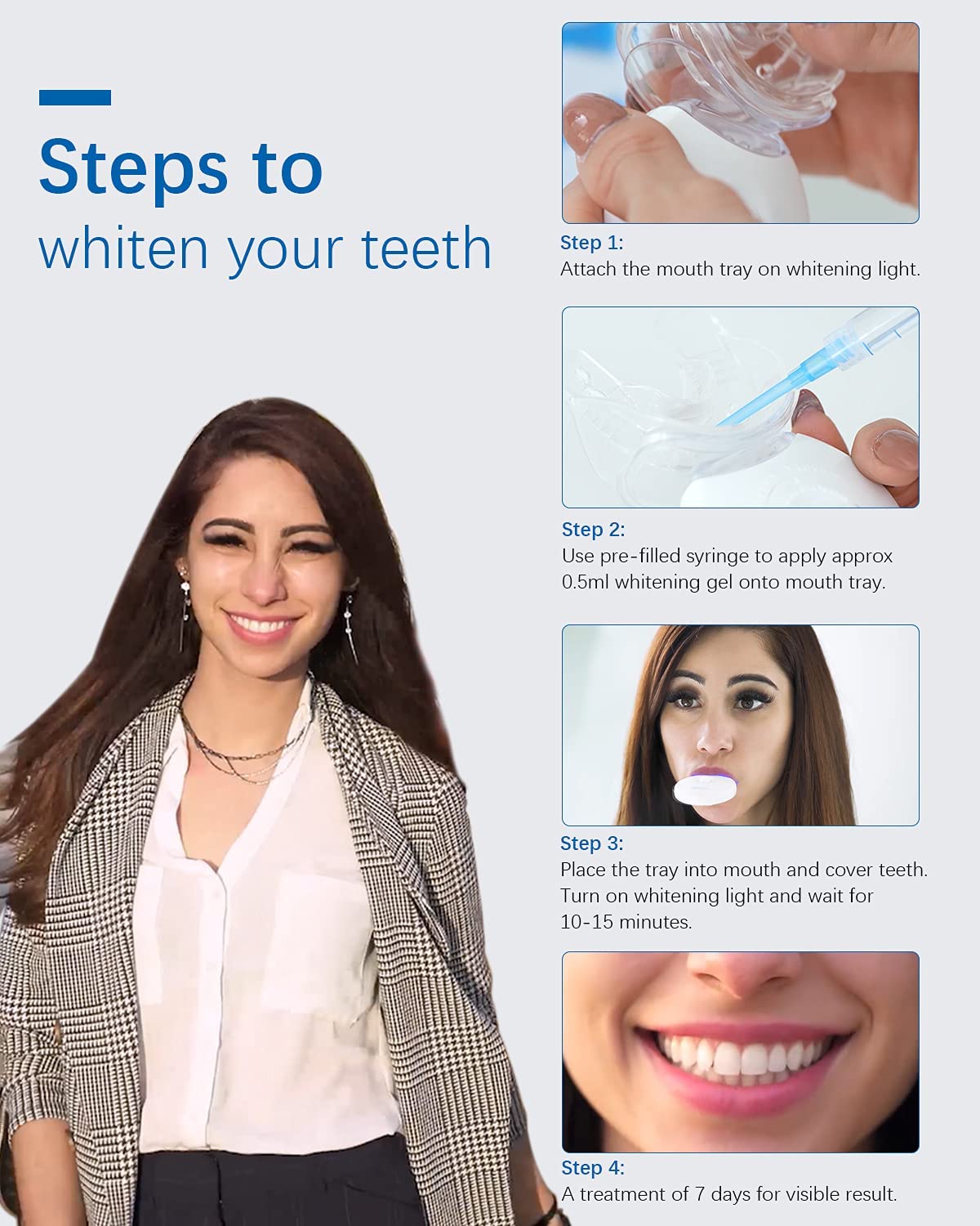 Vakker Professional Teeth Whitening Kit with LED Light 3 x 3ML 35