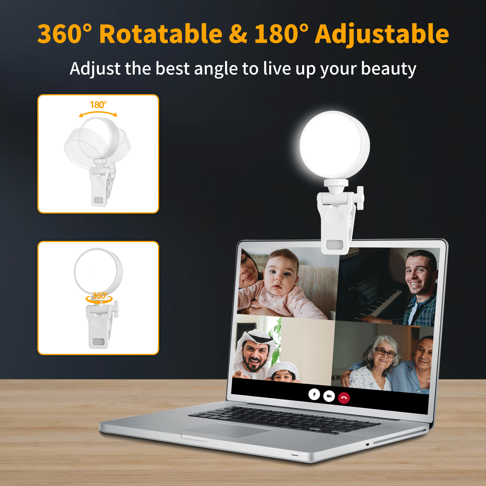 GUSETAR 54 LED Selfie Light Rechargeable Phone Ring Light with