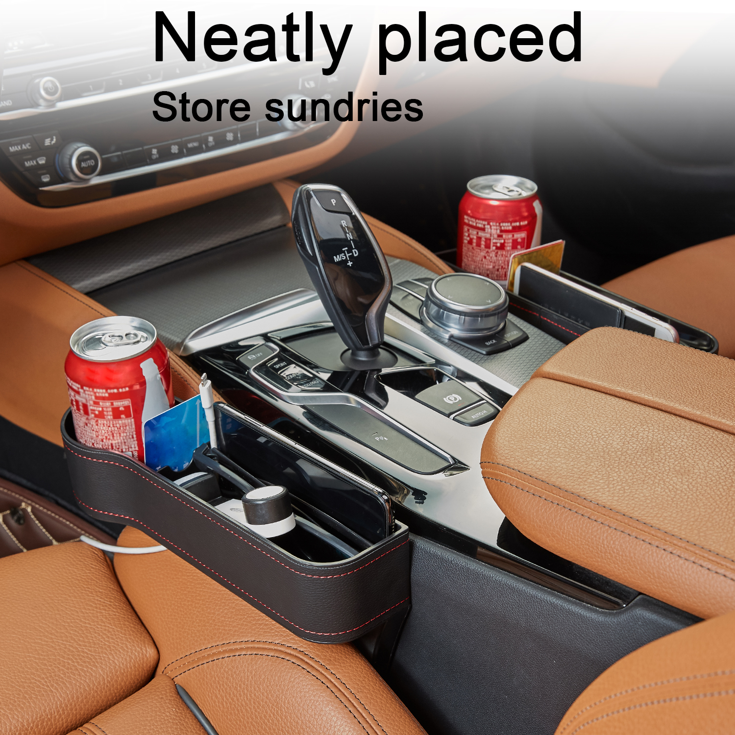 VLATUO Car Seat Gap Filler Organizer 2 Pack Front Seat Storage Box with