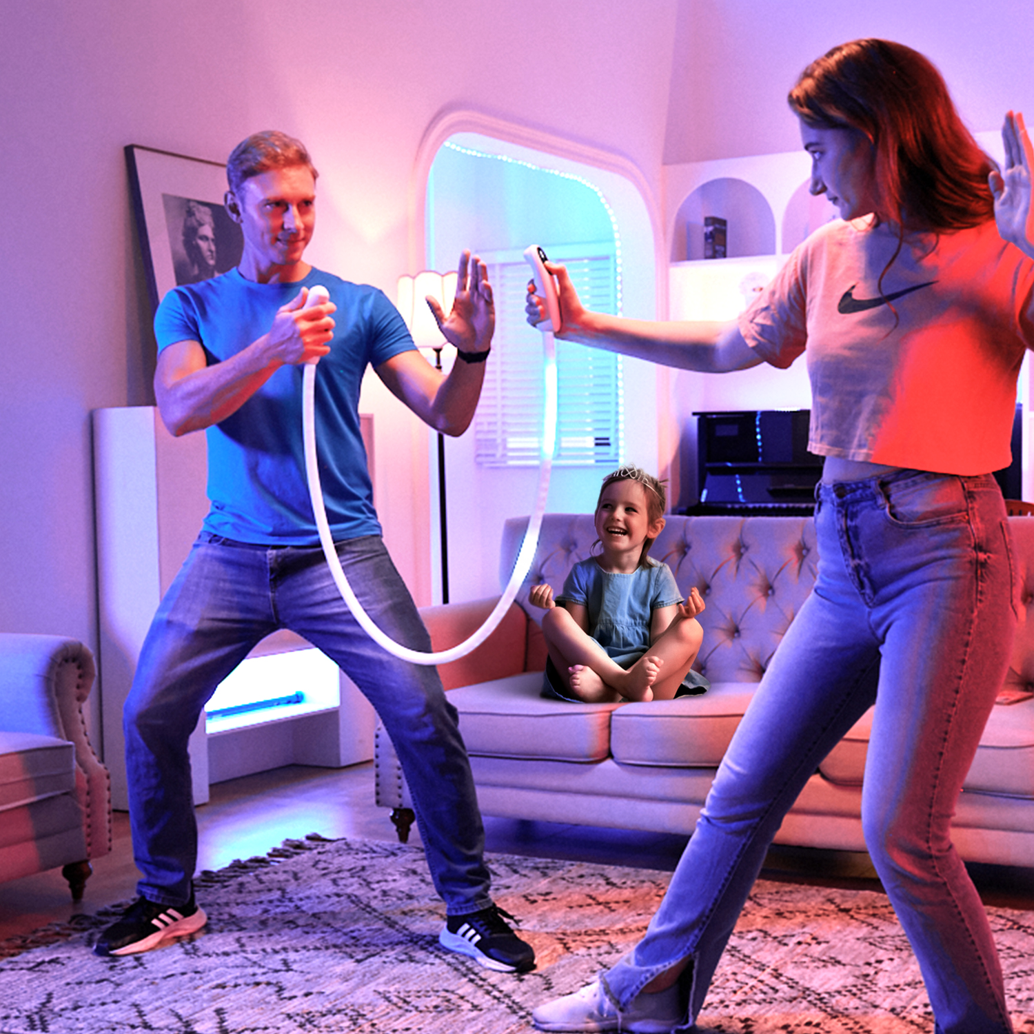 Light Rope Pong GameBattle Toy for Kids Games Party Fun Family Games at Night Play with Friends