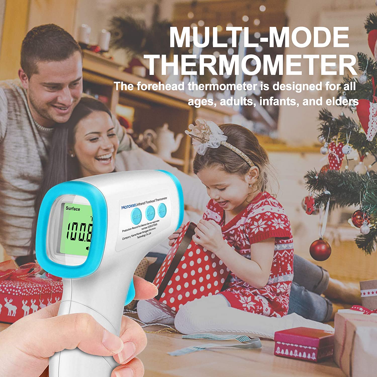 Forehead Thermometer for Adults, MOTORBEL NonContact Digital Infrared Thermometers, Forehead