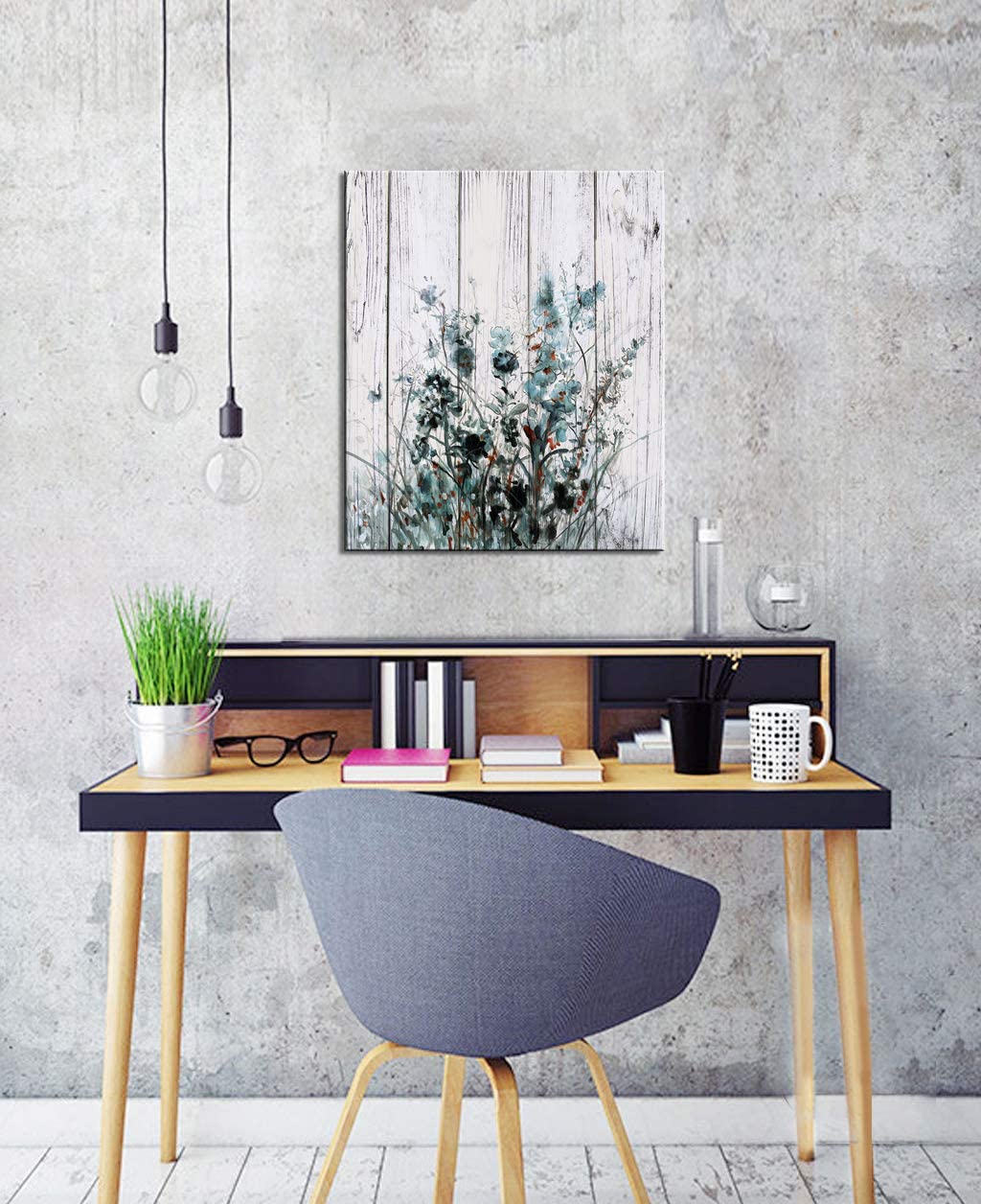 Teal Decor World Map Canvas Wall Art Pictures for Living Room Wall