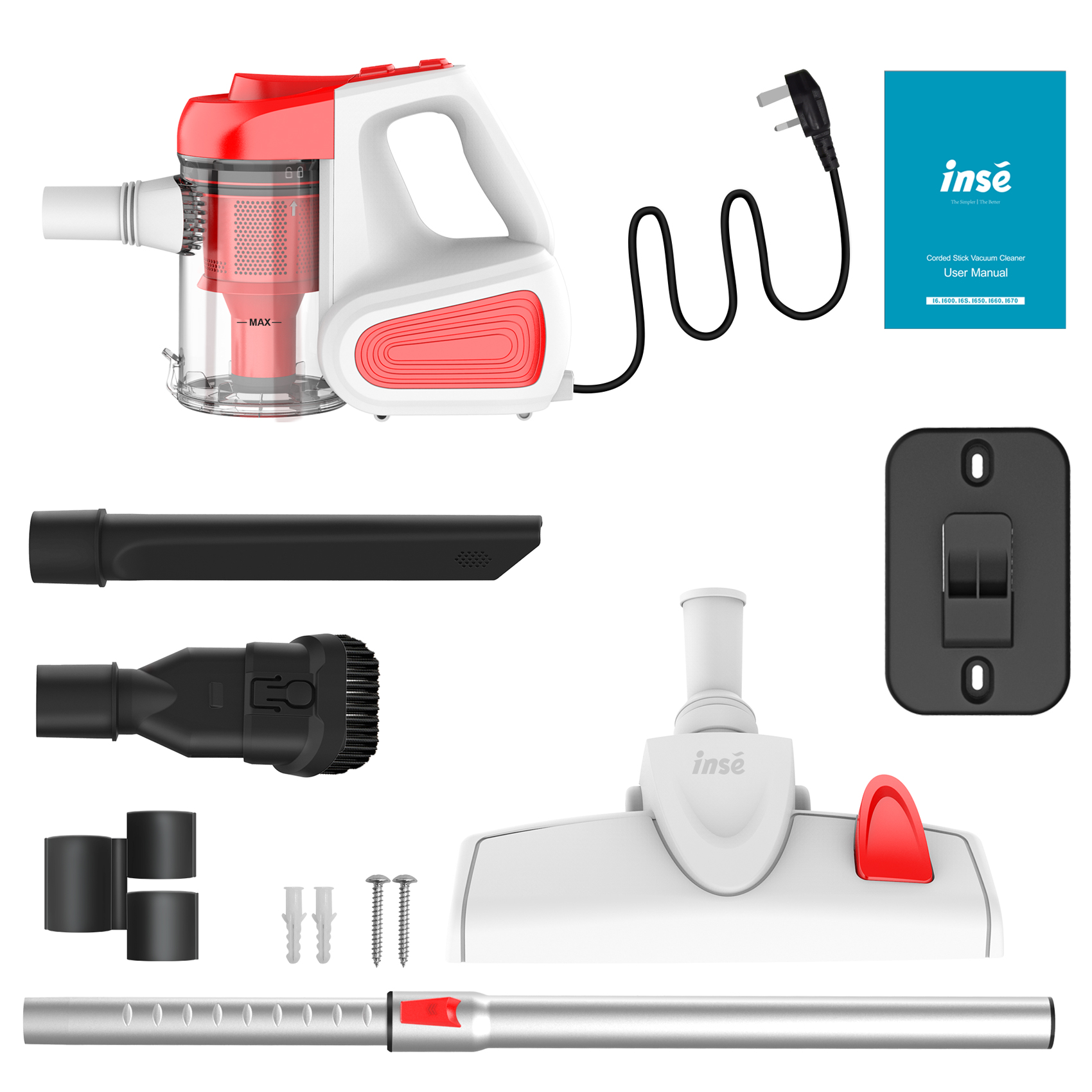 INSE Vacuum Cleaner Corded 18Kpa Powerful Suction Stick and Handheld