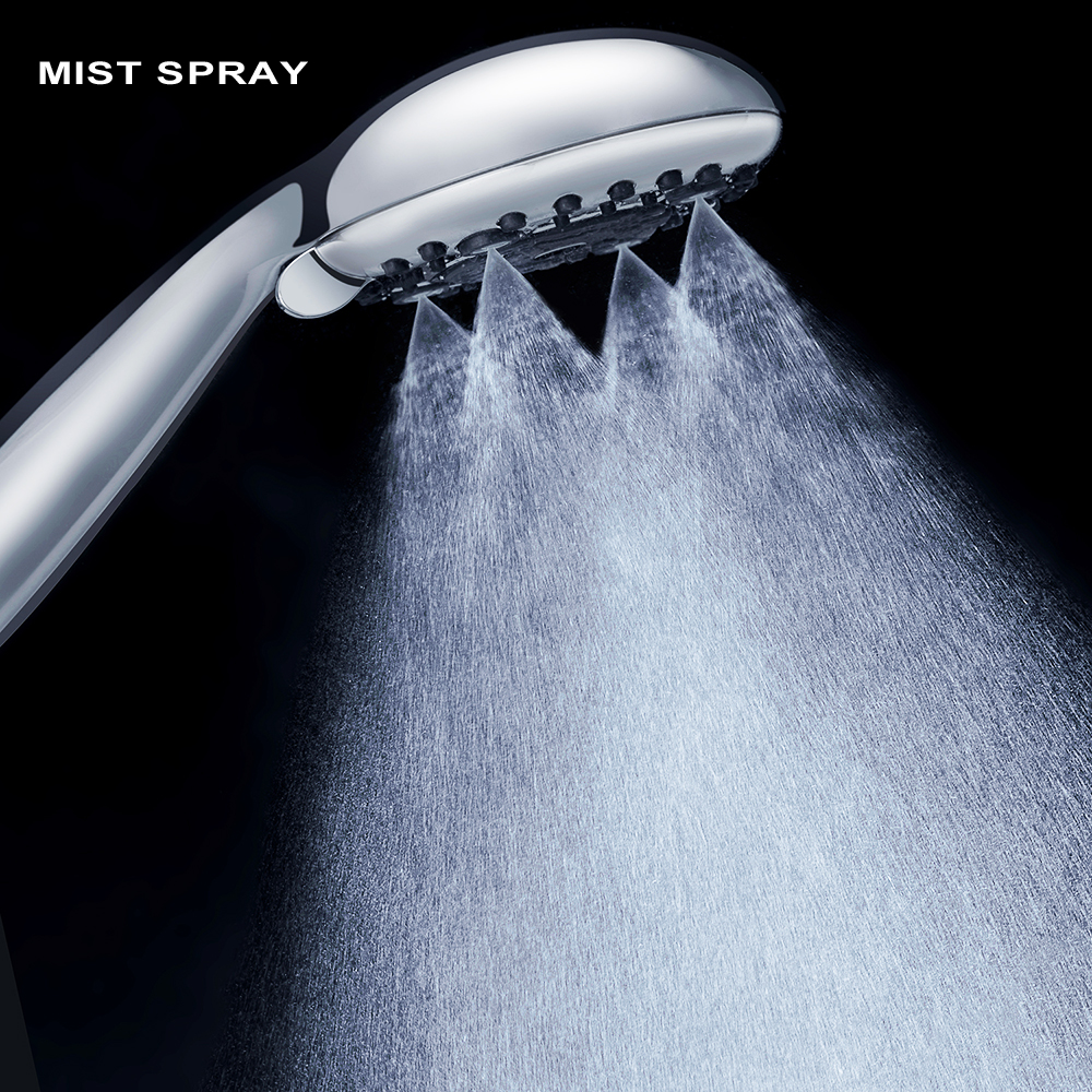 IHAO High Pressure Handheld ShowerHead with Flexible Metal Hose 6 modes Powerful Spray Force