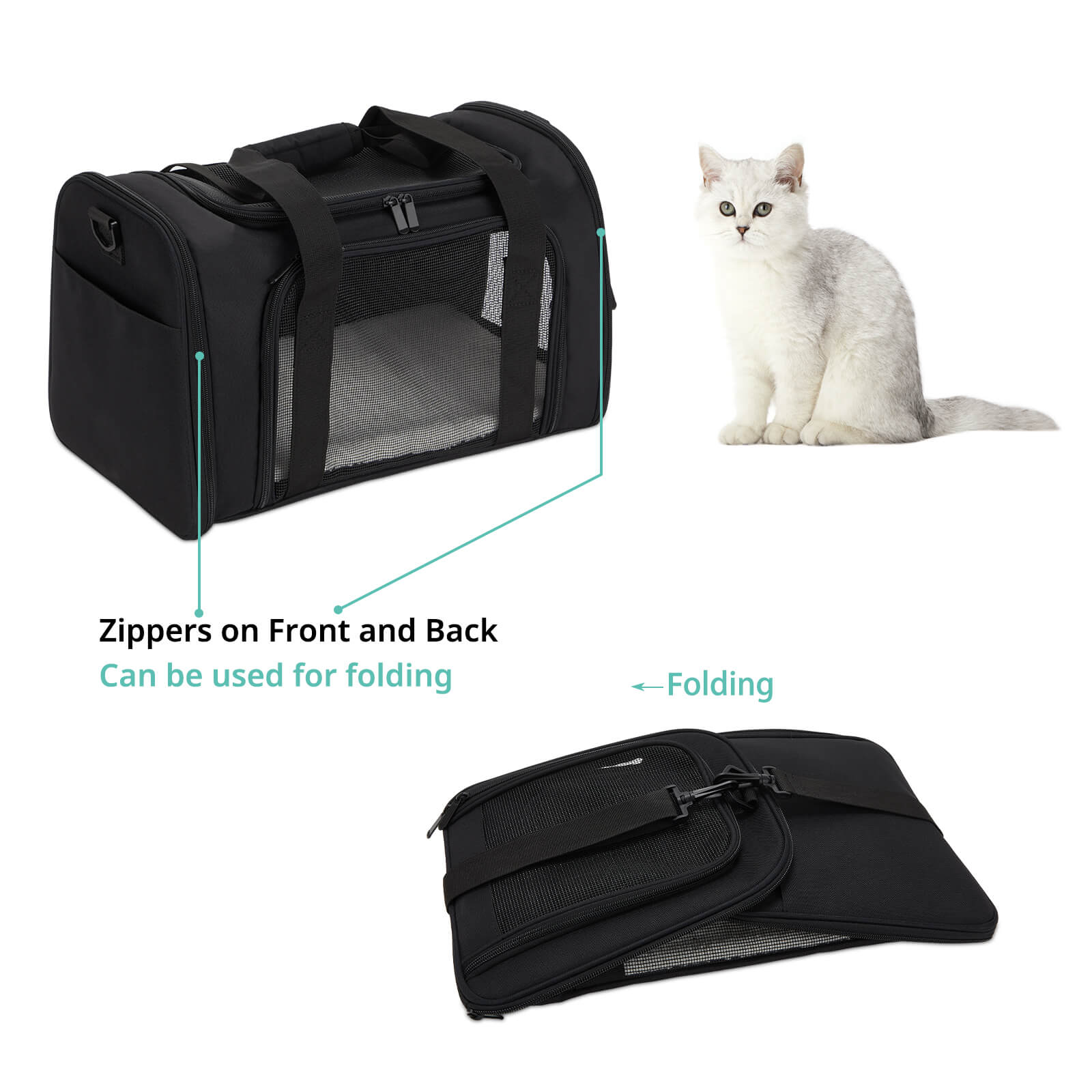 Echohana Cat Carrier, Airline Approved Pet Carrier for Cats and Dogs