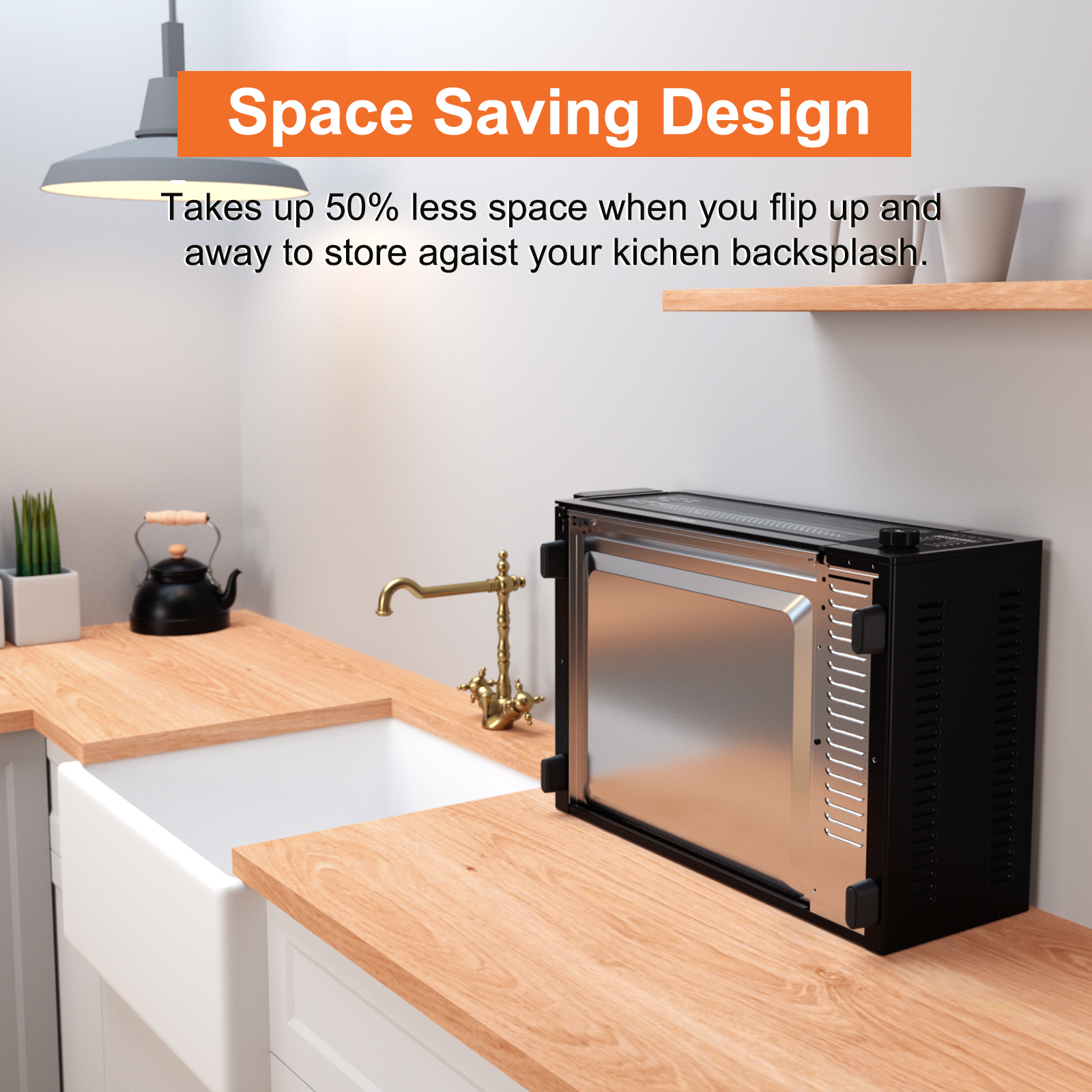 Air Fryer Toaster Oven Combo Fabuletta 10in1 Countertop Convection Oven 1800W, Flip Up