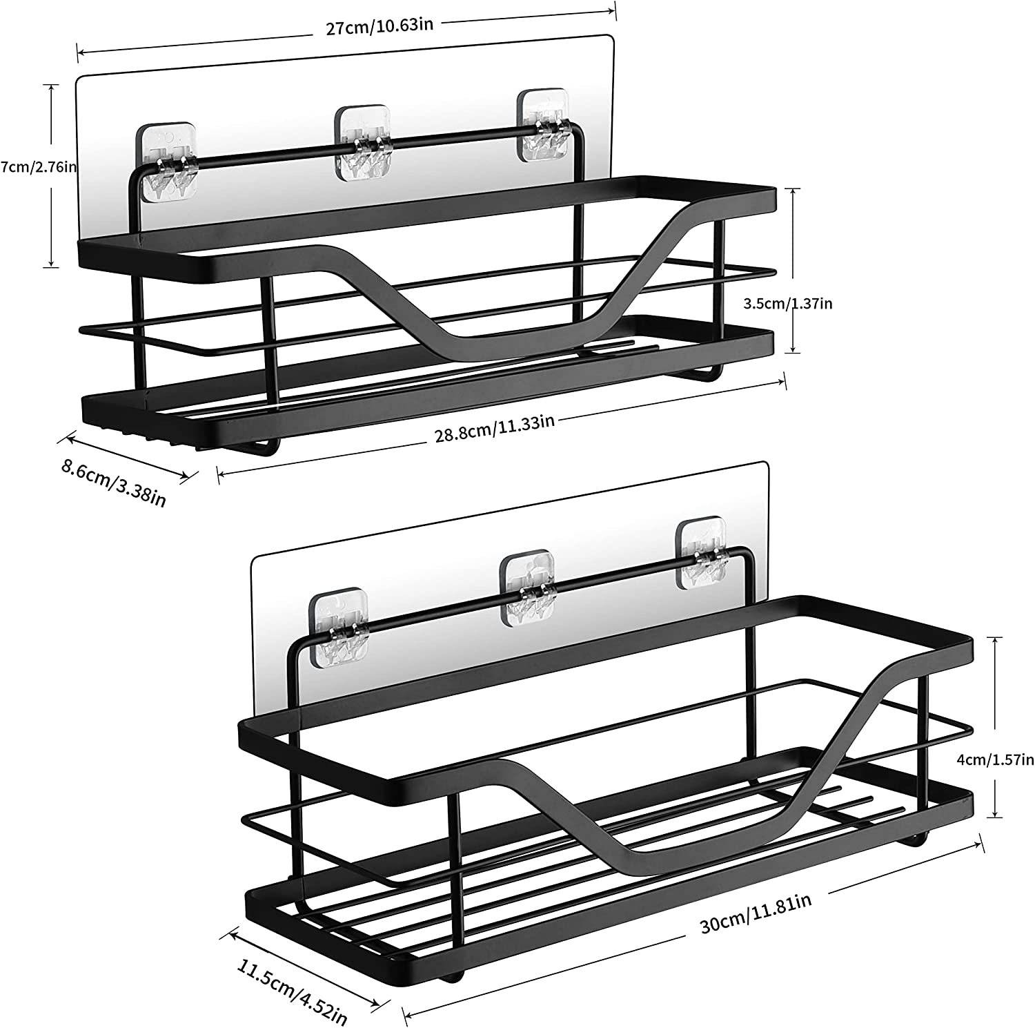 XCPPLV Shower Caddy Adhesive No Drilling Shower Shelf Stainless Steel Shower Organizer with