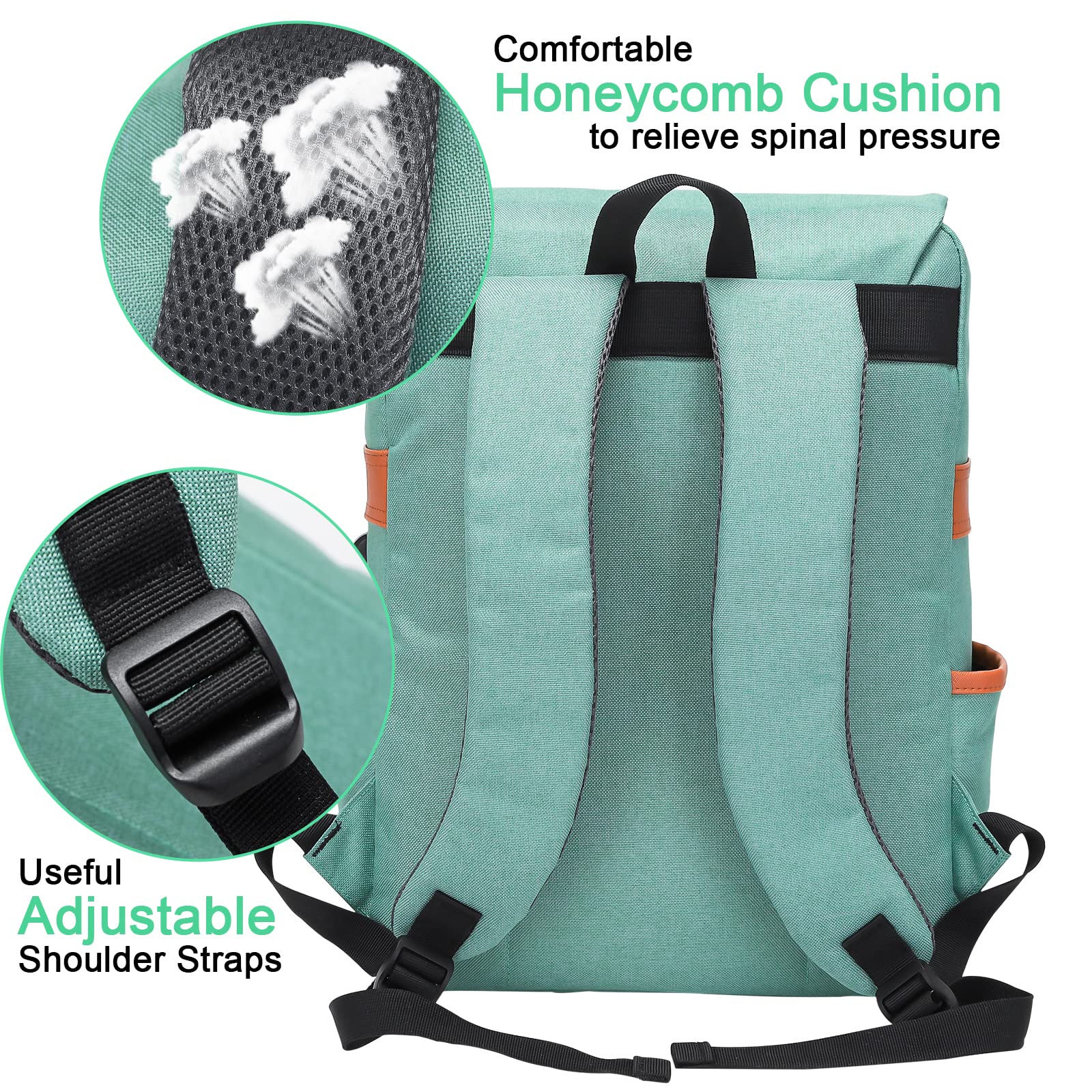 Modoker Vintage Laptop Backpack for Women Men,Travel Backpacks with USB