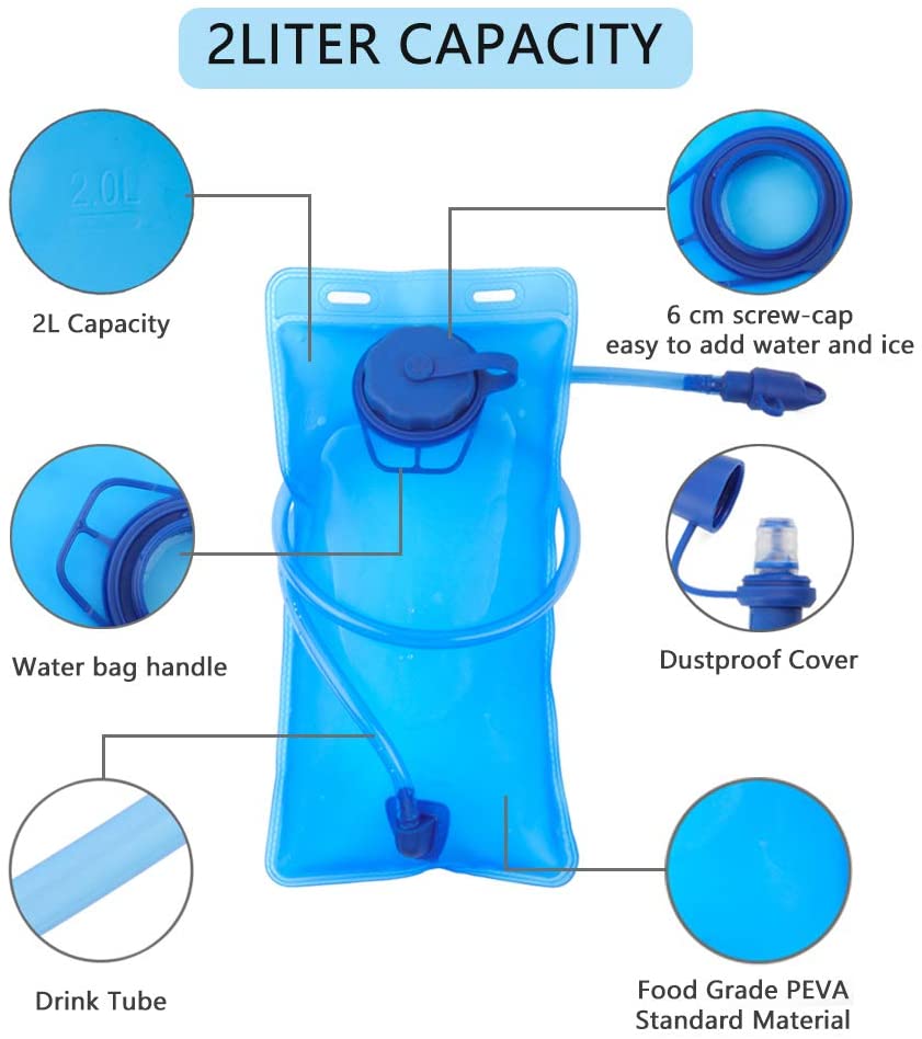 KOOVAGI Hydration Bladder 2 Liter,BPA Free Water Reservoir Leak Proof