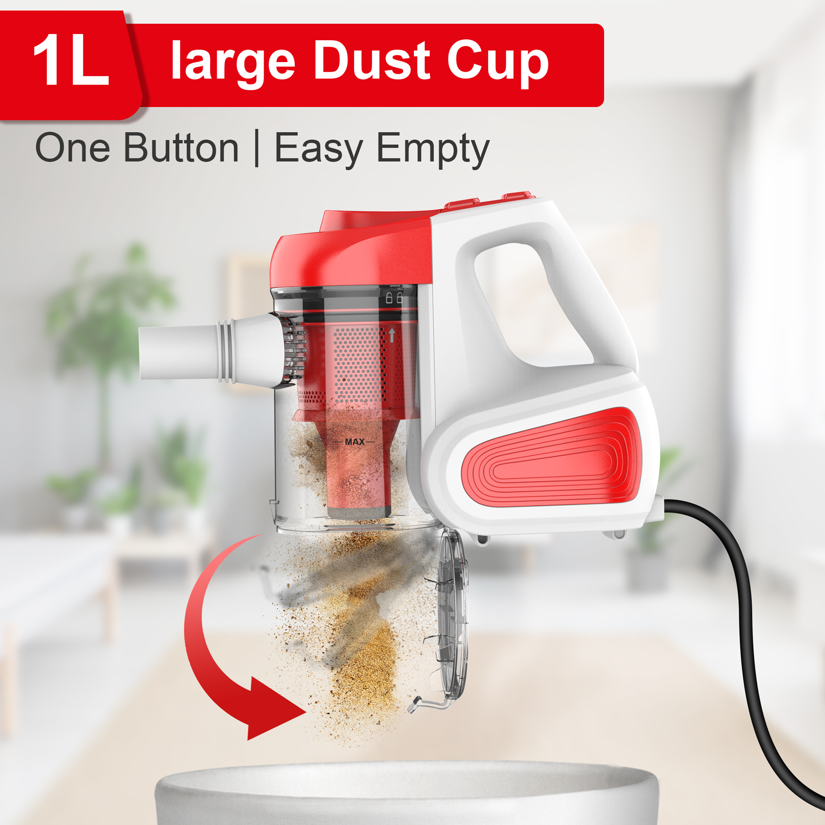 INSE Vacuum Cleaner Corded 18Kpa Powerful Suction Stick and Handheld