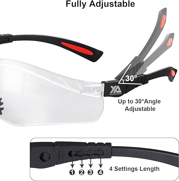 xaegistac Shooting Glasses Antifog Shooting Range Eye Protection, Adjustable Safety Glasses