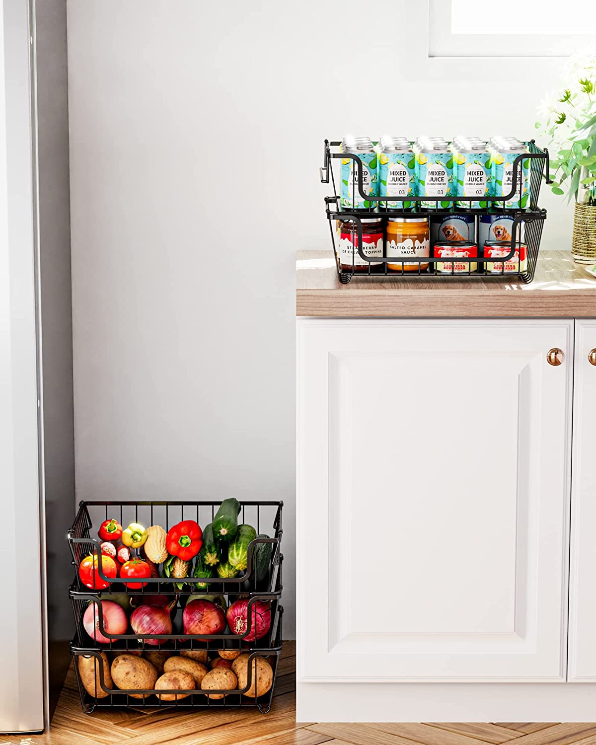 Wire Baskets, Cambond 4 Pack Wire Basket for Storage Metal Basket