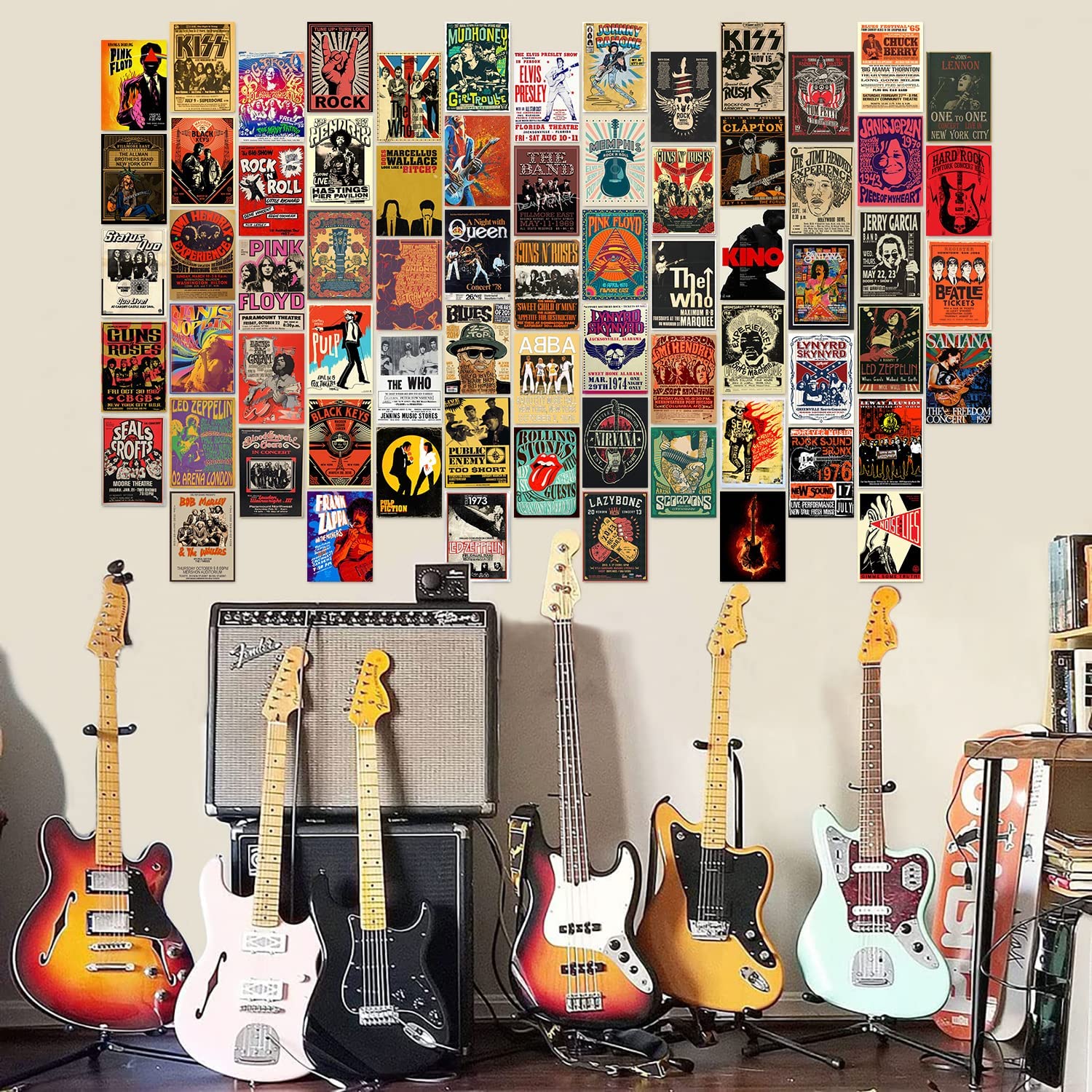 Rock Music Wall Collage Kit,70PCS Vintage Aesthetic Album Covers Room Retro Wall Bedroom Decor