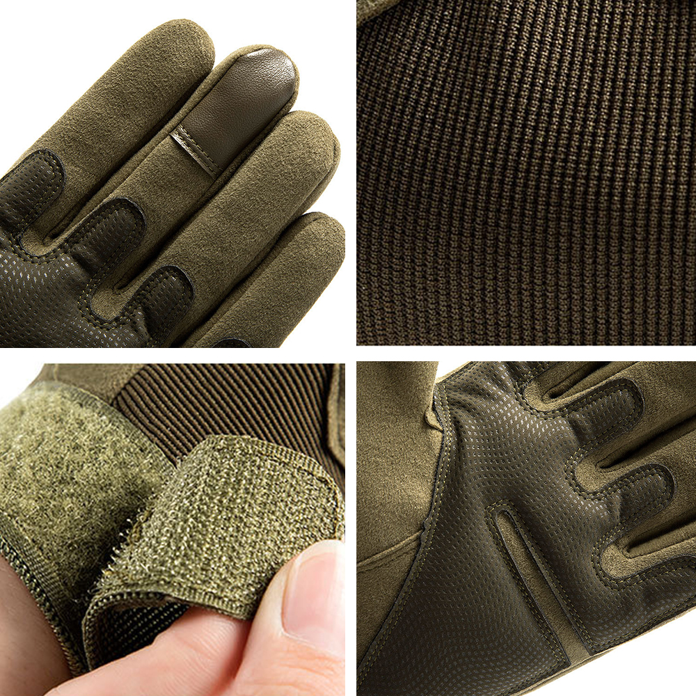 Tactical Gloves Full Finger and Fingerless Hard Knuckle Touchscreen for