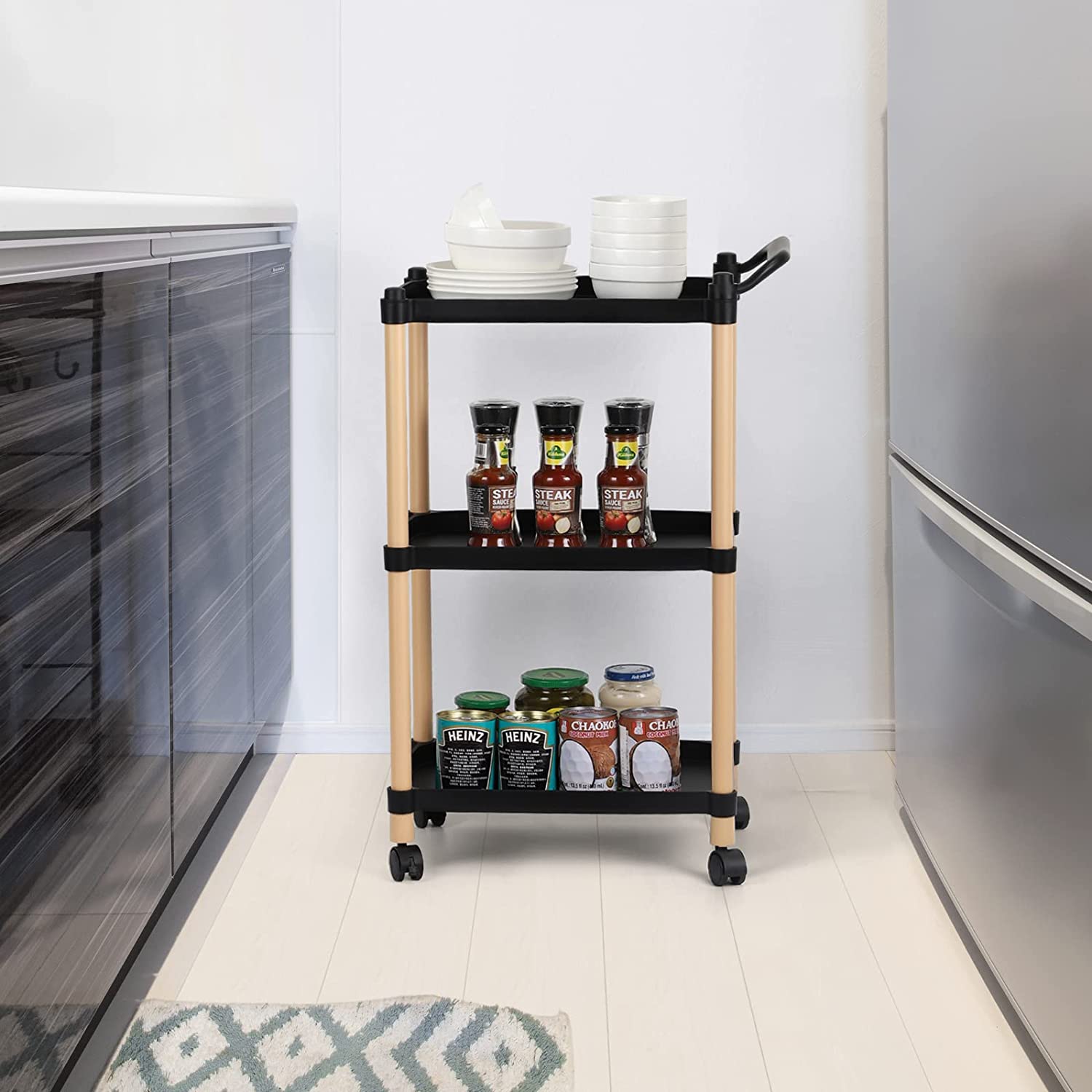 Rolling Carts with Wheels Kitchen Carts on Wheels Rolling Kitchen Cart