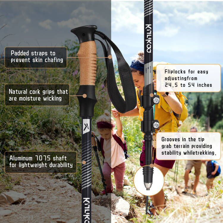 Trekking Poles Walking Stick Hiking Poles Collapsible Ultralight Travel Trekking Hiking Pole