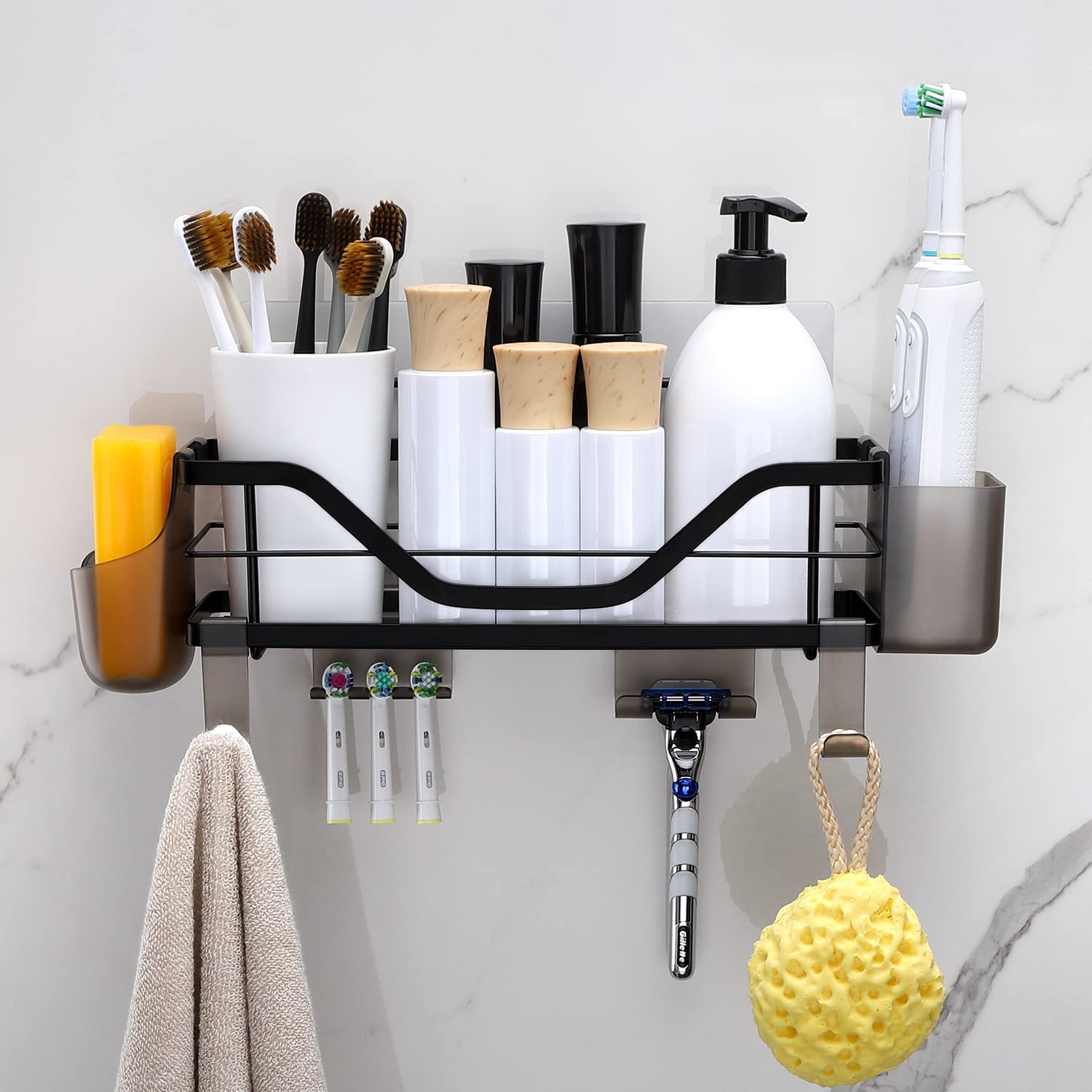 XCPPLV Shower Caddy Adhesive No Drilling Shower Shelf Stainless Steel