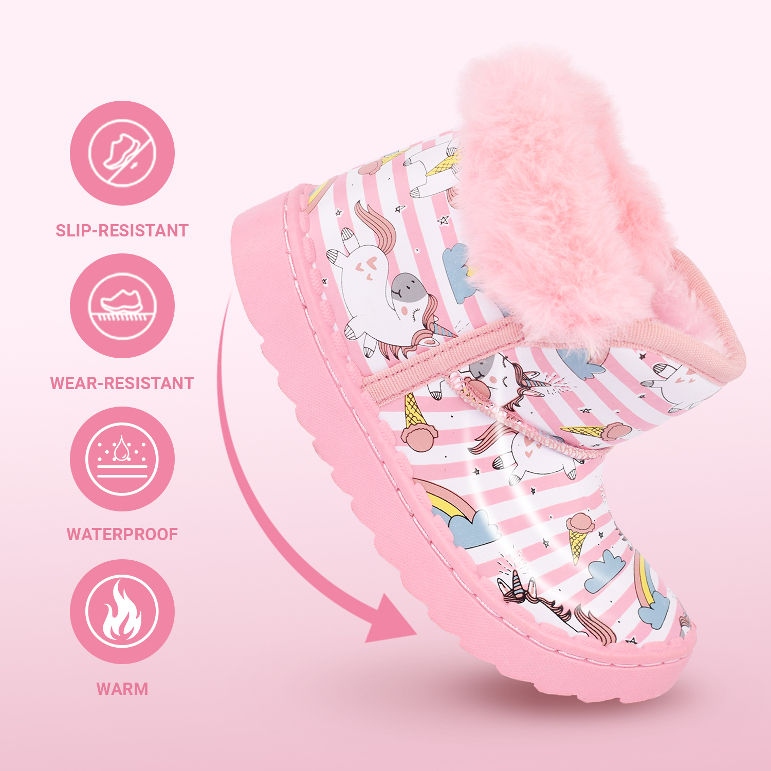 Elcssuy Girls Glitter Snow Boots Toddler/Little Girls Warm Winter