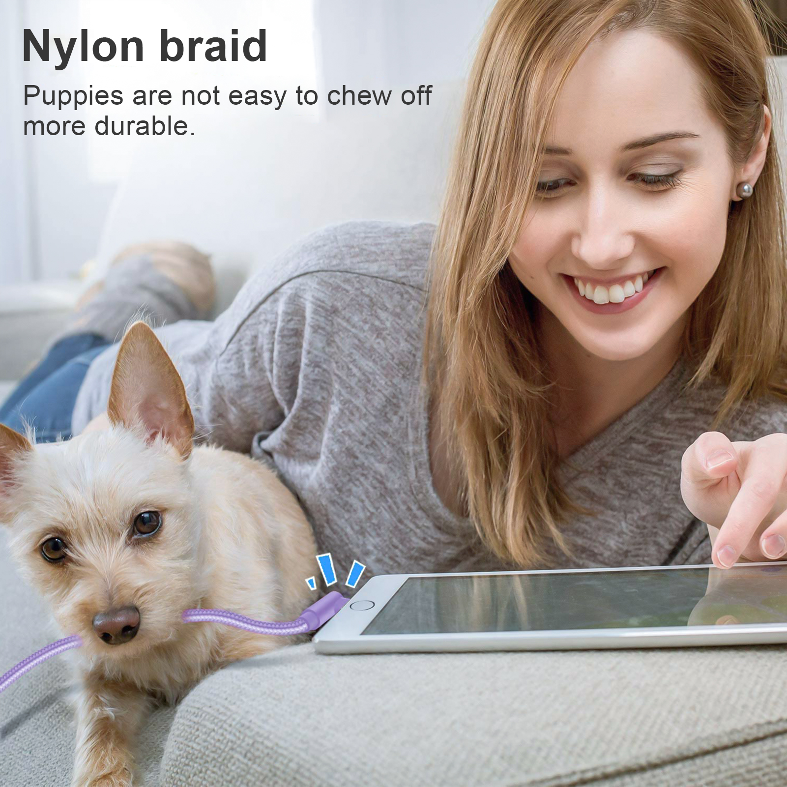 iPhone Charger 6ft Lightning Cable [Apple MFi Certified] 3 Pack 90 Degree Fast Charging Cables