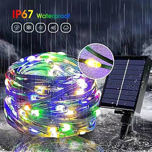 Solar String Lights Color Changing 72ft 200 LED Solar Christmas Lighs