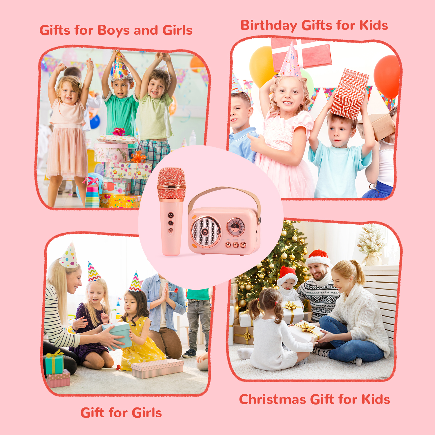 Amazmic Mini Karaoke Machine for Kids, Toys for Girls Retro Decor