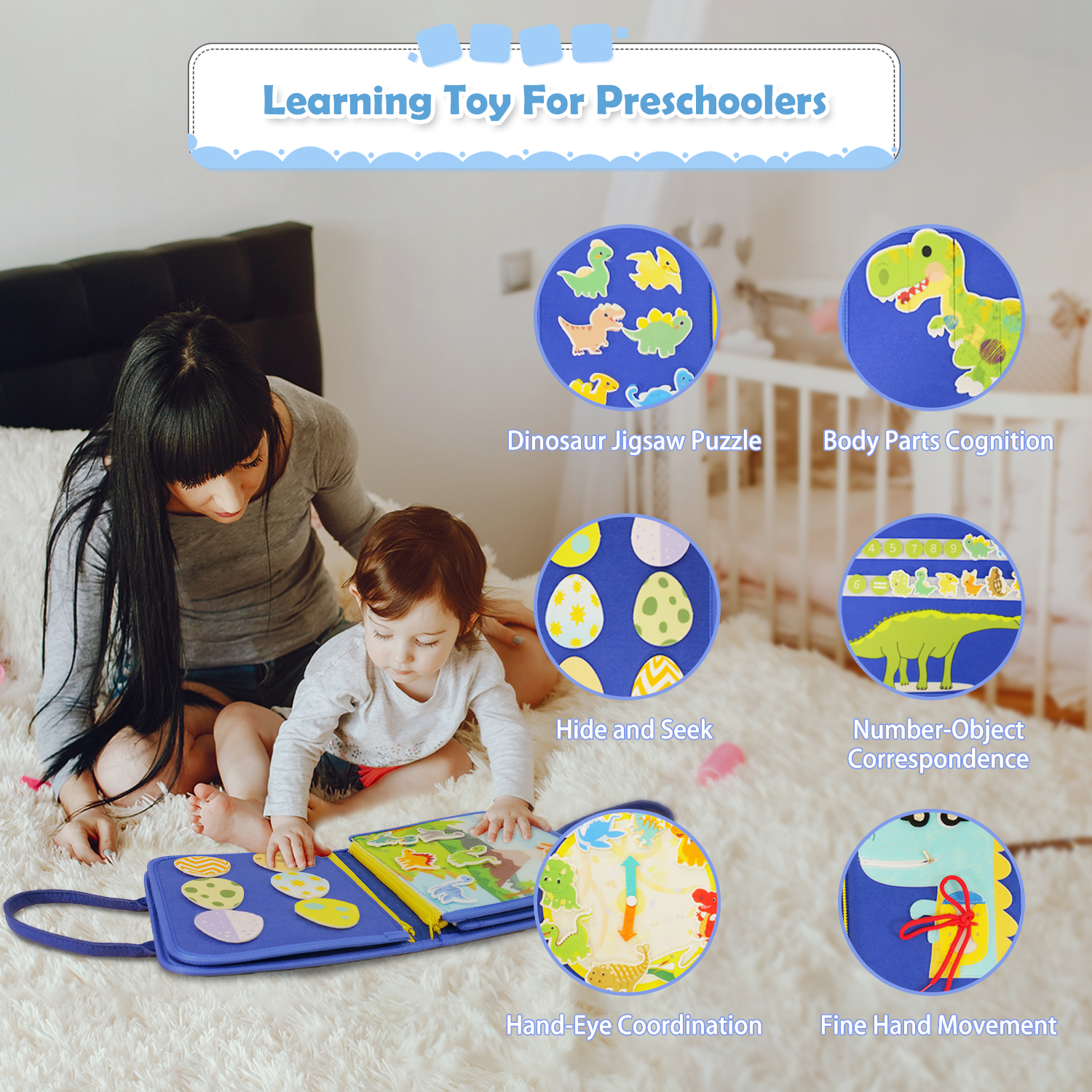 Busy Board Montessori for Toddlers 1 2 3 4 Years Old, Educational ...