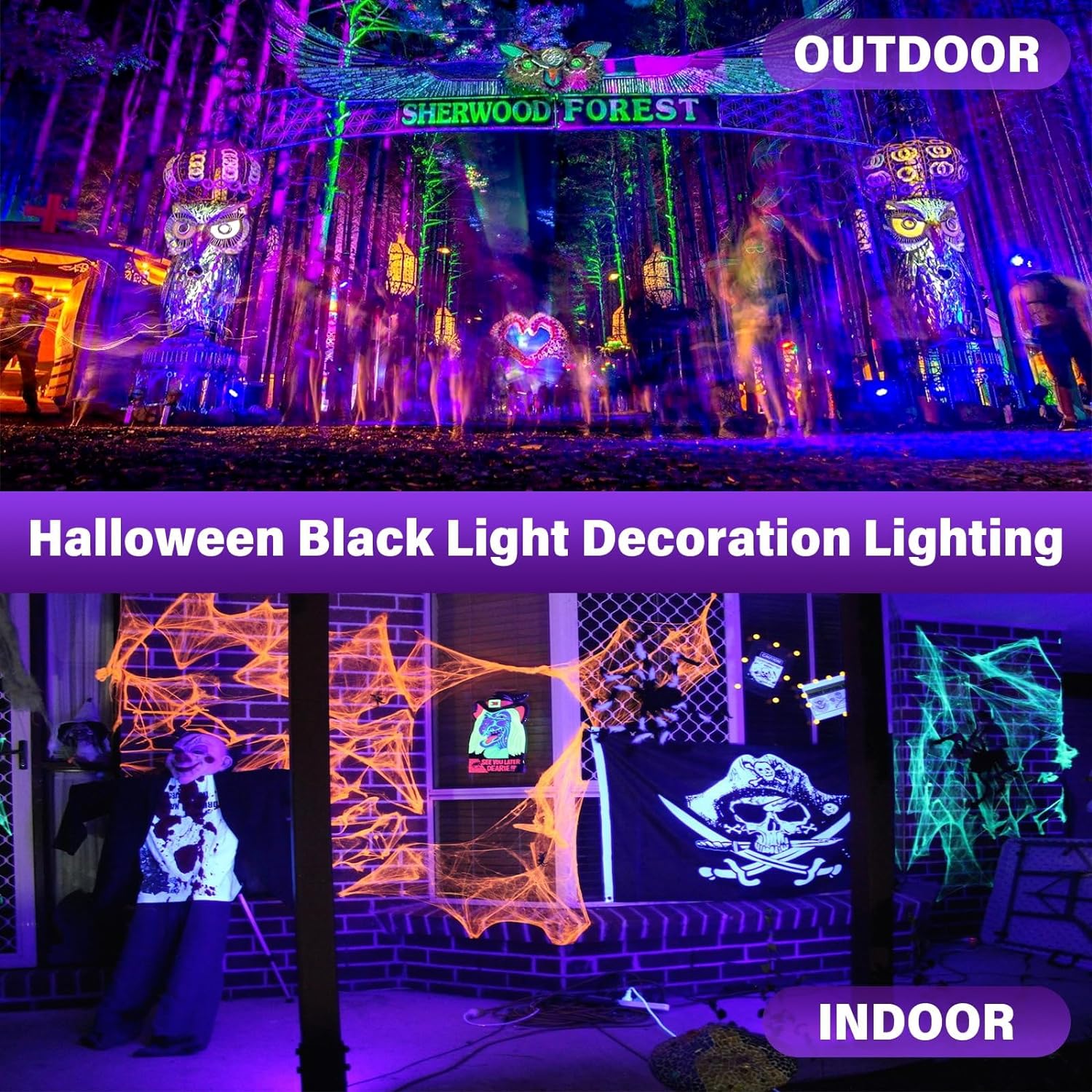 Rechargeable Black Light, Battery Powered Blacklight, Cordless 395nm Ultraviolet Flood Light for