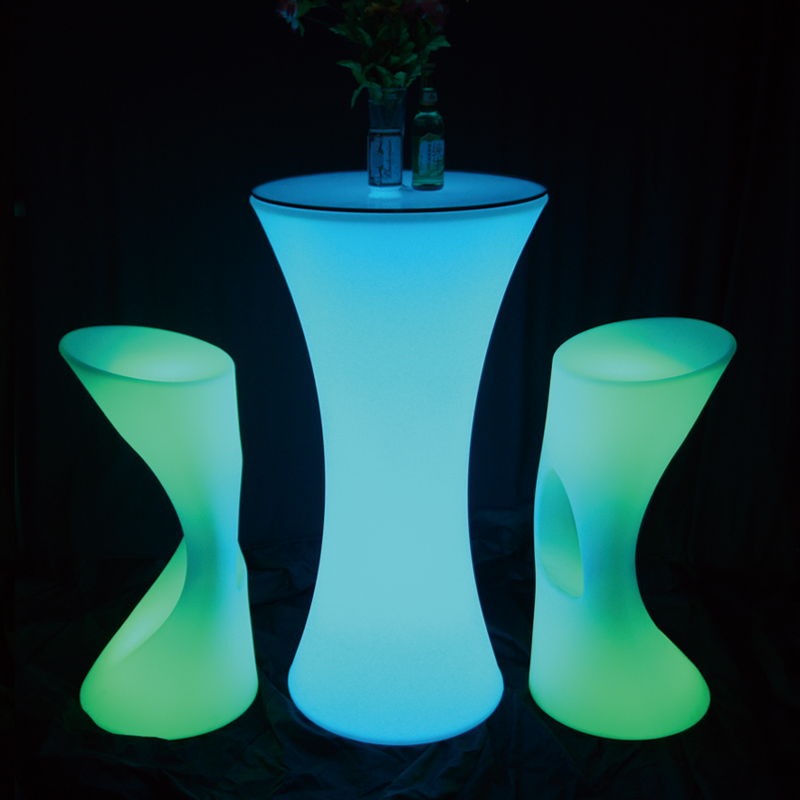 Bar Stools with Remote,16 RGB Color Patio Furniture,Outdoor Chairs IP44