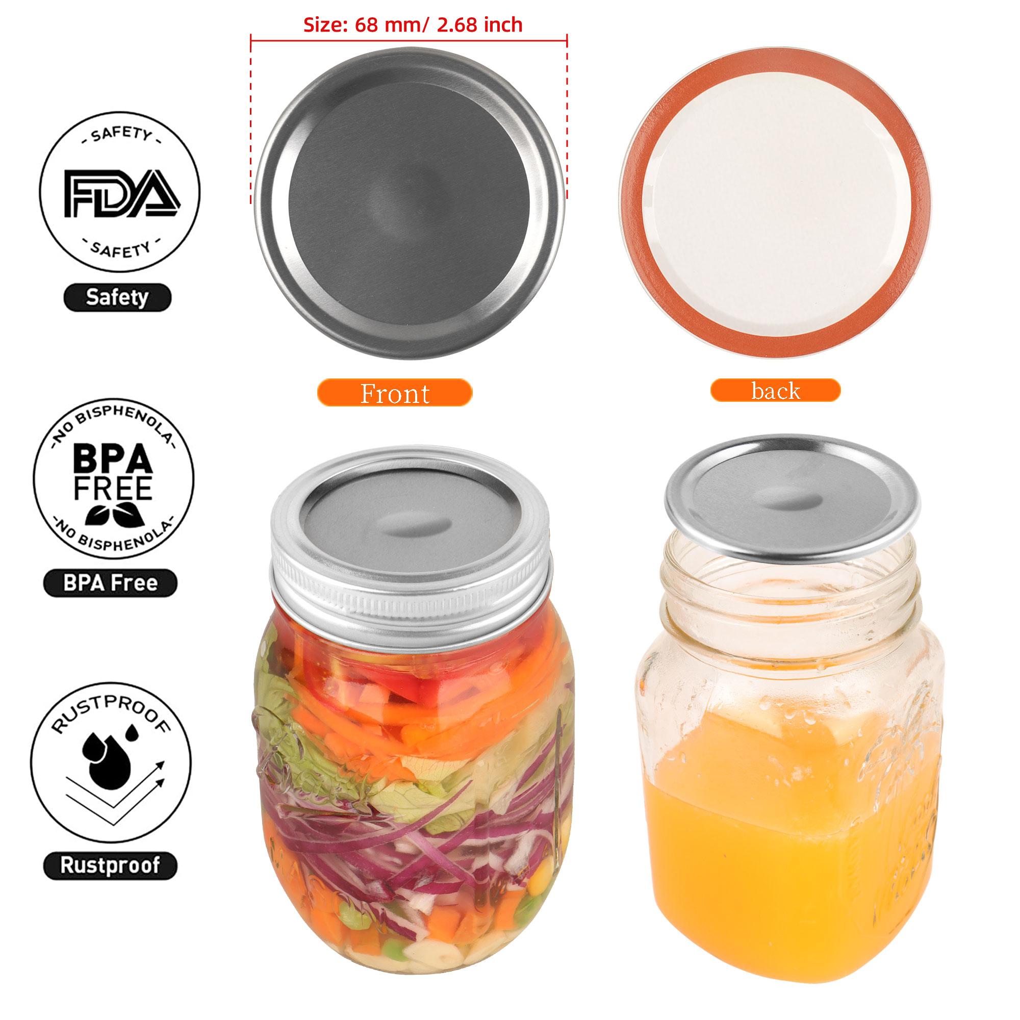 Canning lids Regular mouth Canning Flats,Jar lids Antideform Reusable