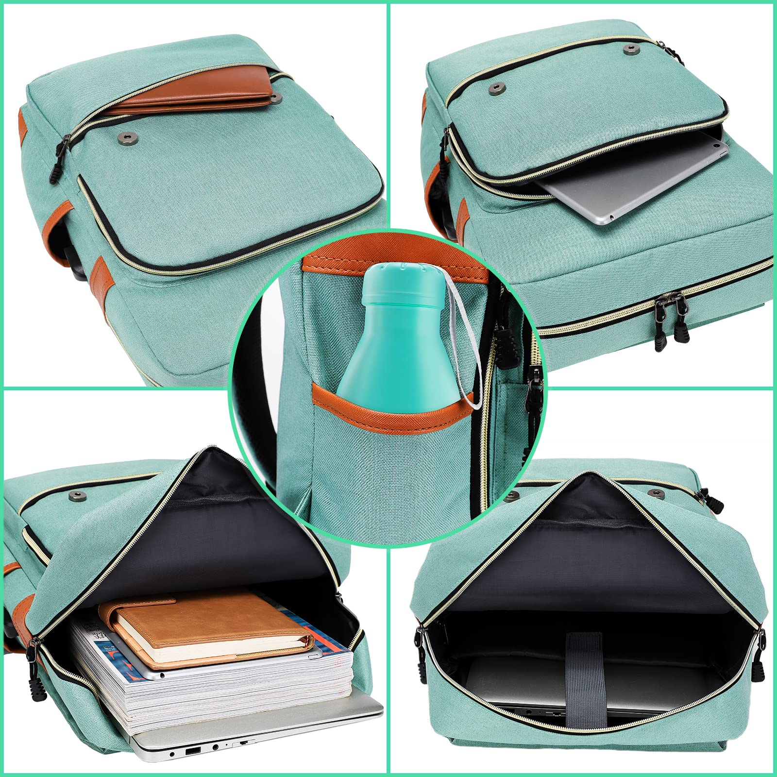 Modoker Vintage Laptop Backpack for Women Men,Travel Backpacks with USB