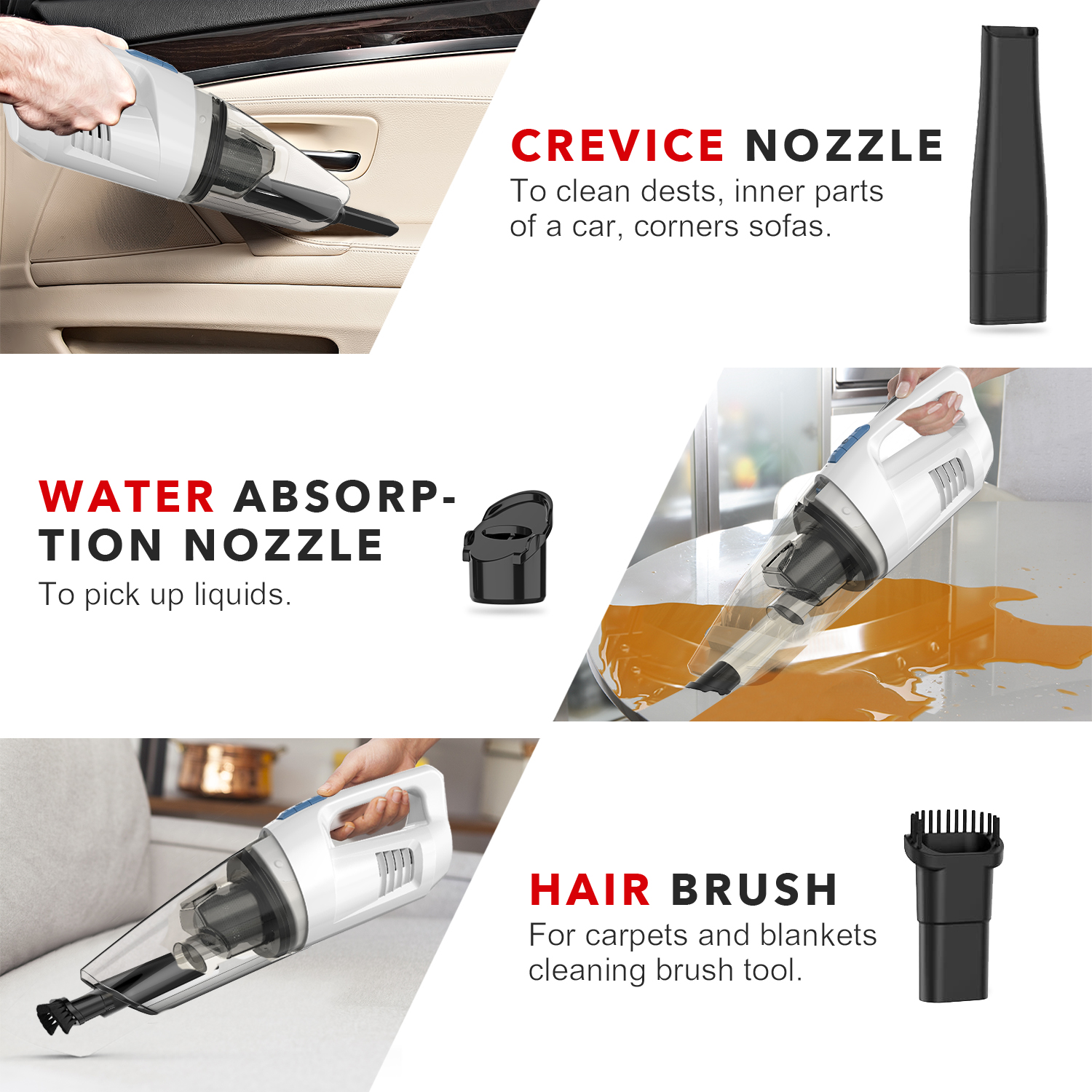 whall Handheld Vacuum Cordless, 8500PA Strong Suction Hand Vacuum, Wet Dry Hand Held Vacuum