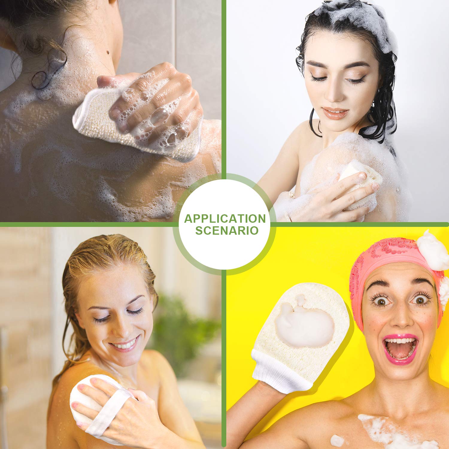 ATTEASAY Natural Loofah Sponge, Premium Exfoliating Shower Loofa Body