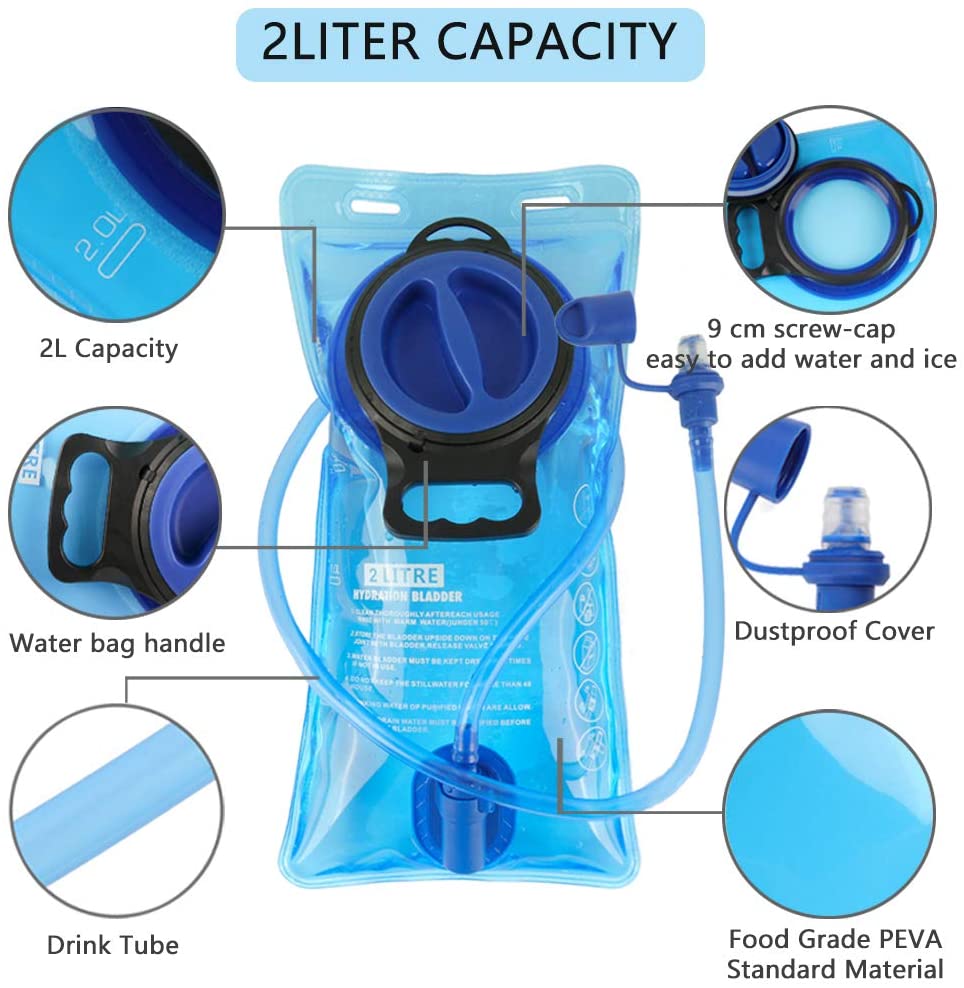 KOOVAGI Hydration Bladder 2 Liter,BPA Free Water Reservoir Leak Proof