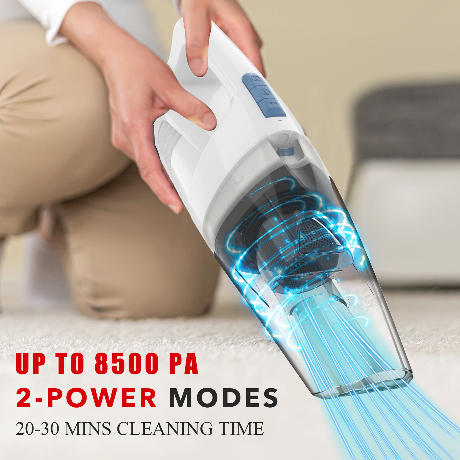 whall Handheld Vacuum Cordless, 8500PA Strong Suction Hand Vacuum, Wet