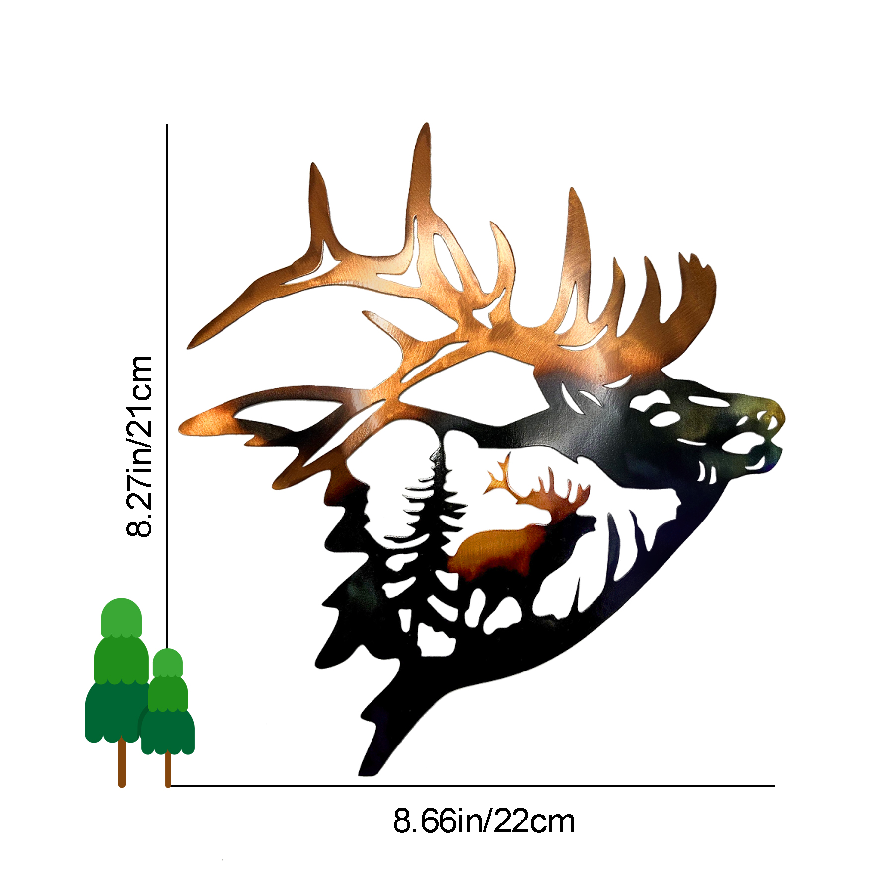 Mkemff Metal Deer Wall Art Exquisite Forest Deer Wall Decor, Perfect for Home and Office for a