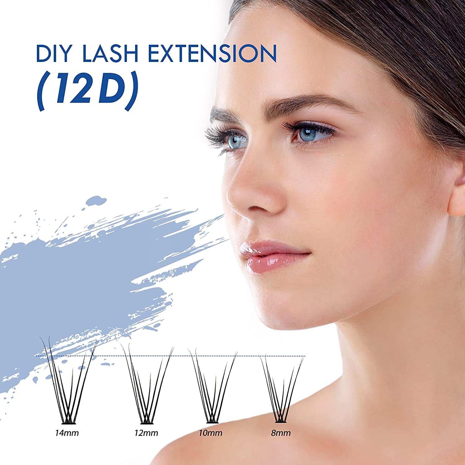 LANKIZ Eyelash Extension Kit, Individual Lashes Kit, 200 Clusters C