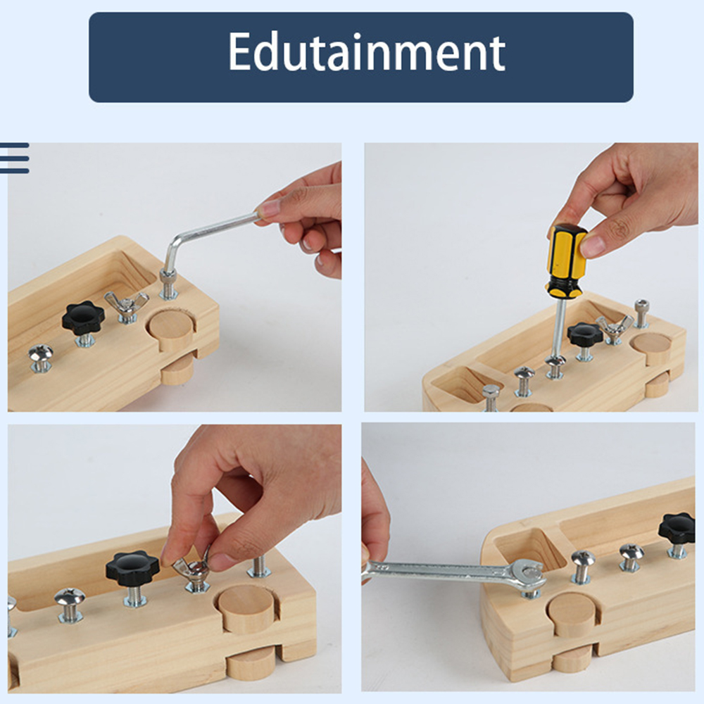 Montessori Schraubbrett Set - Holz Lernspielzeug Für Kinder 3-5 Jahre Mit Werkzeugen