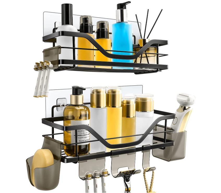 XCPPLV Shower Caddy Adhesive No Drilling Shower Shelf Stainless Steel