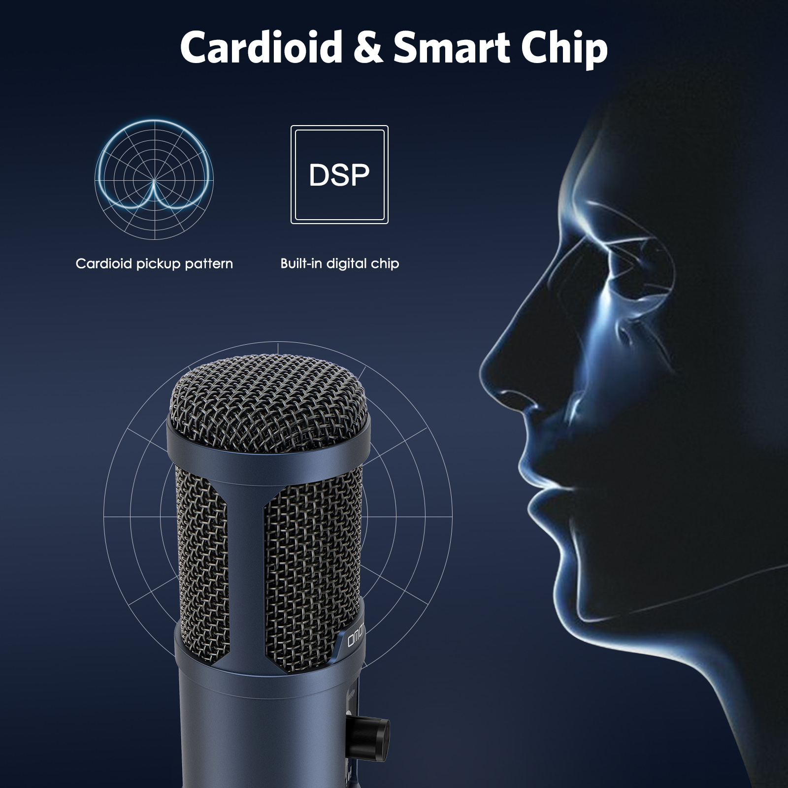 USB Microphone for Computer, OMOTON Podcast Microphone Condenser Gaming