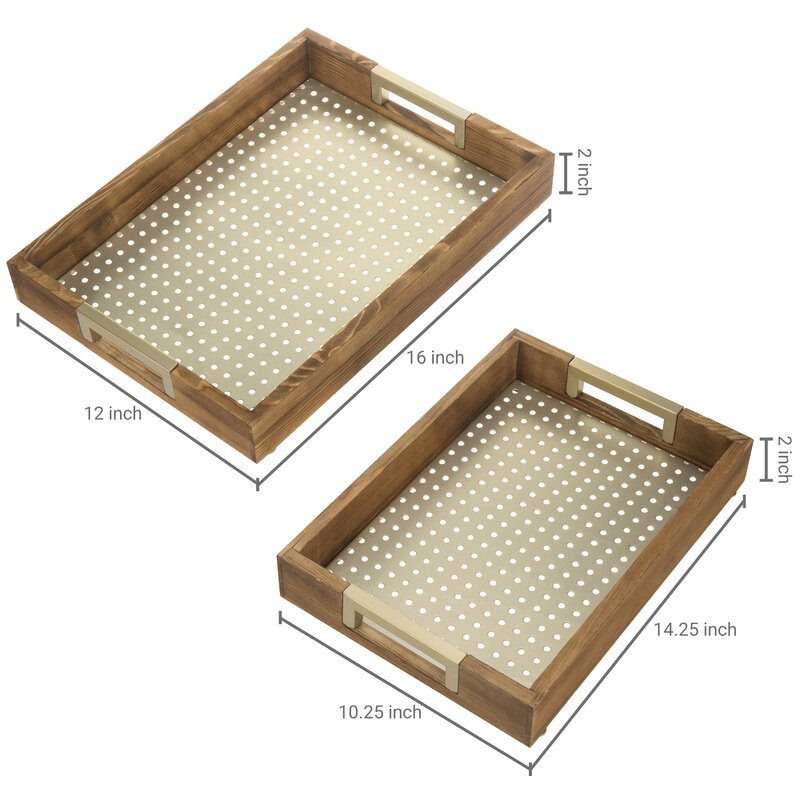2 Piece Stackable Serving Tray Set