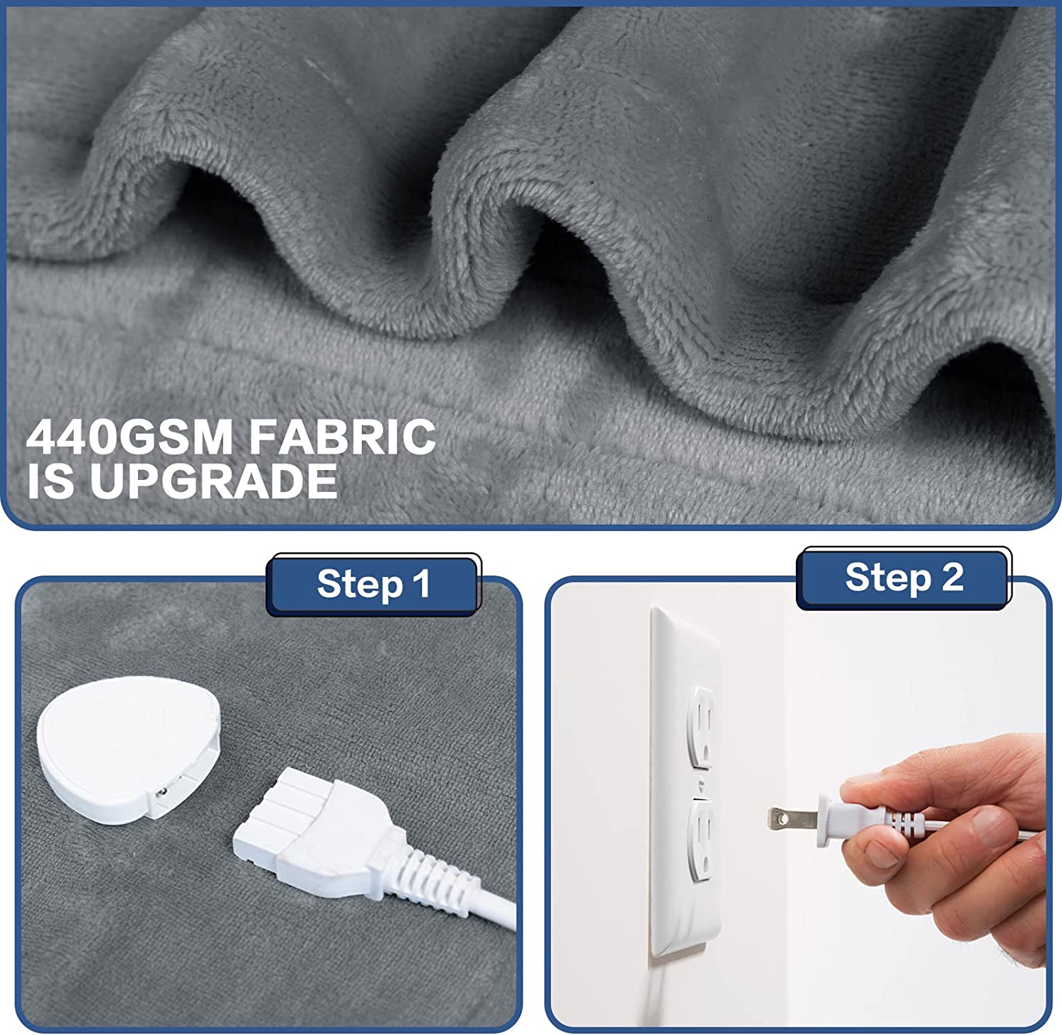 greenoak Heated Electric Blanket Twin Size 62”×84” for Home Bed