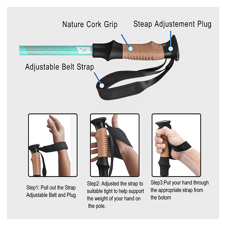 Trekking Poles Walking Stick Hiking Poles Collapsible Ultralight Travel Trekking Hiking Pole