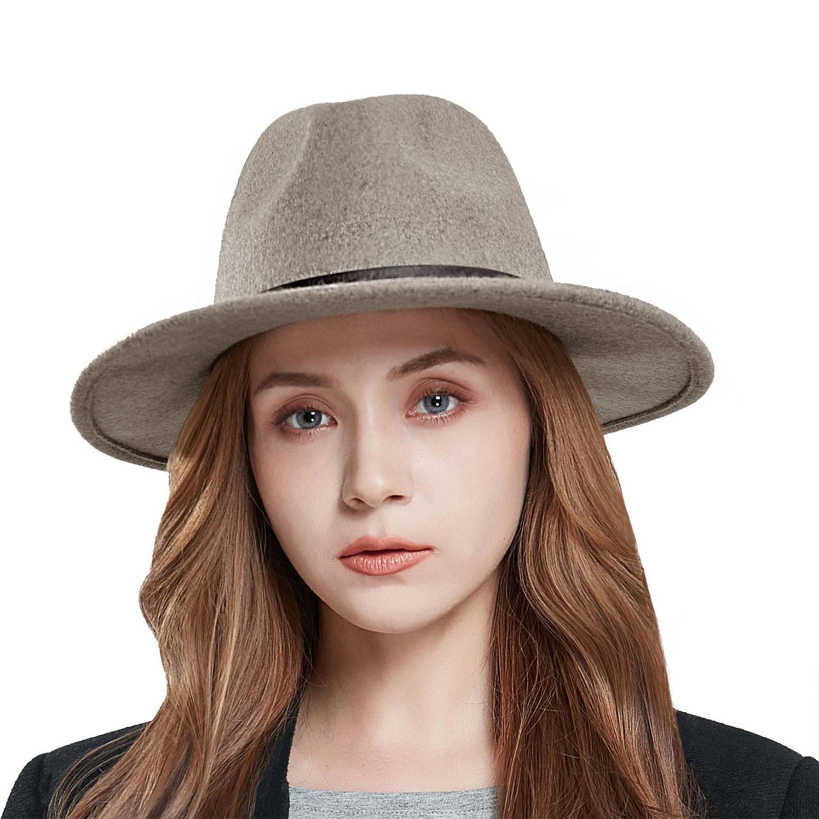 100 Australian Wool Women Fedora hat Classic Wide Brim Men Panama hat