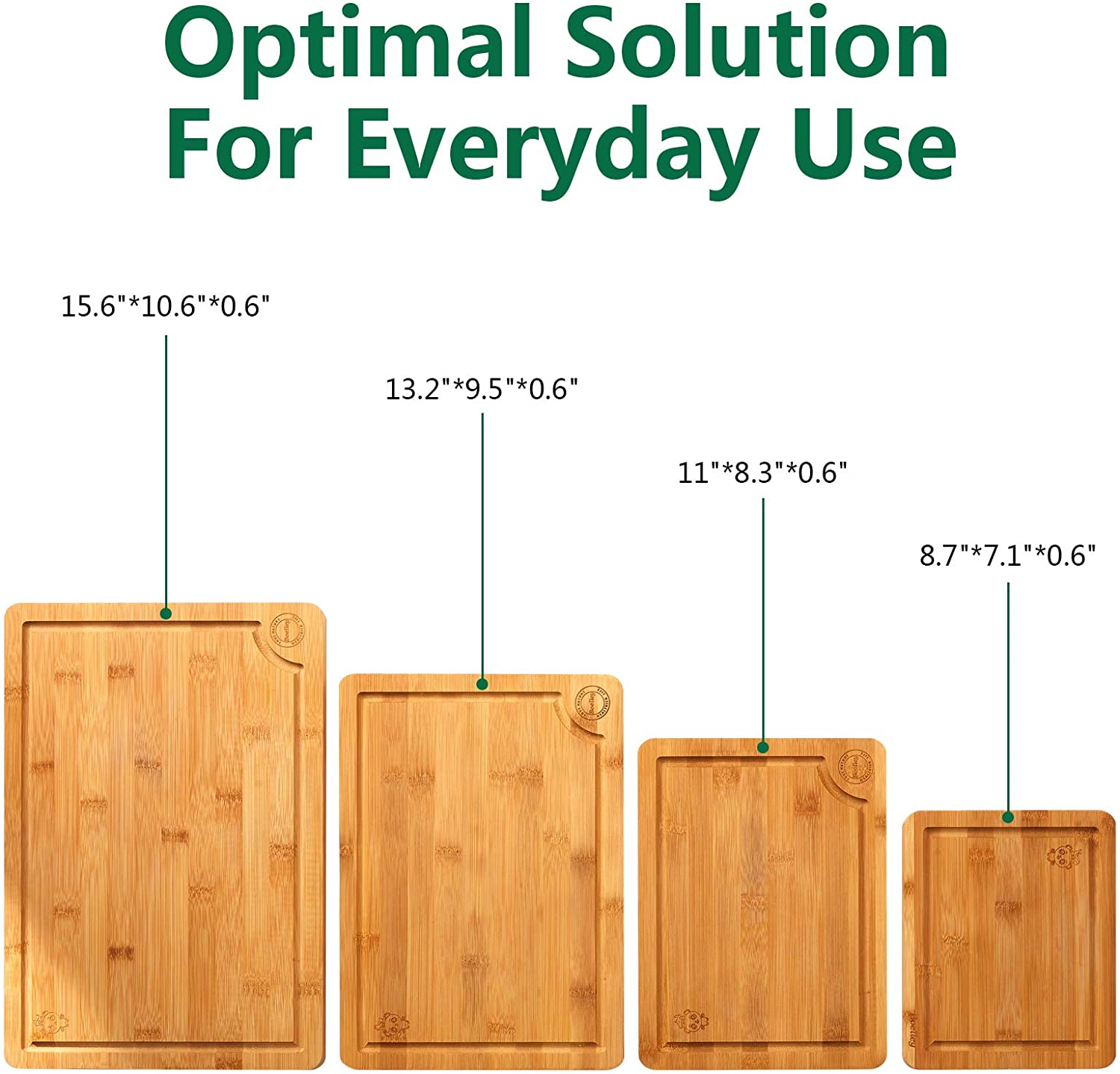 Wood Cutting Board SetWooden Cutting Boards for KitchenBamboo Cutting Board Set(Small & Large