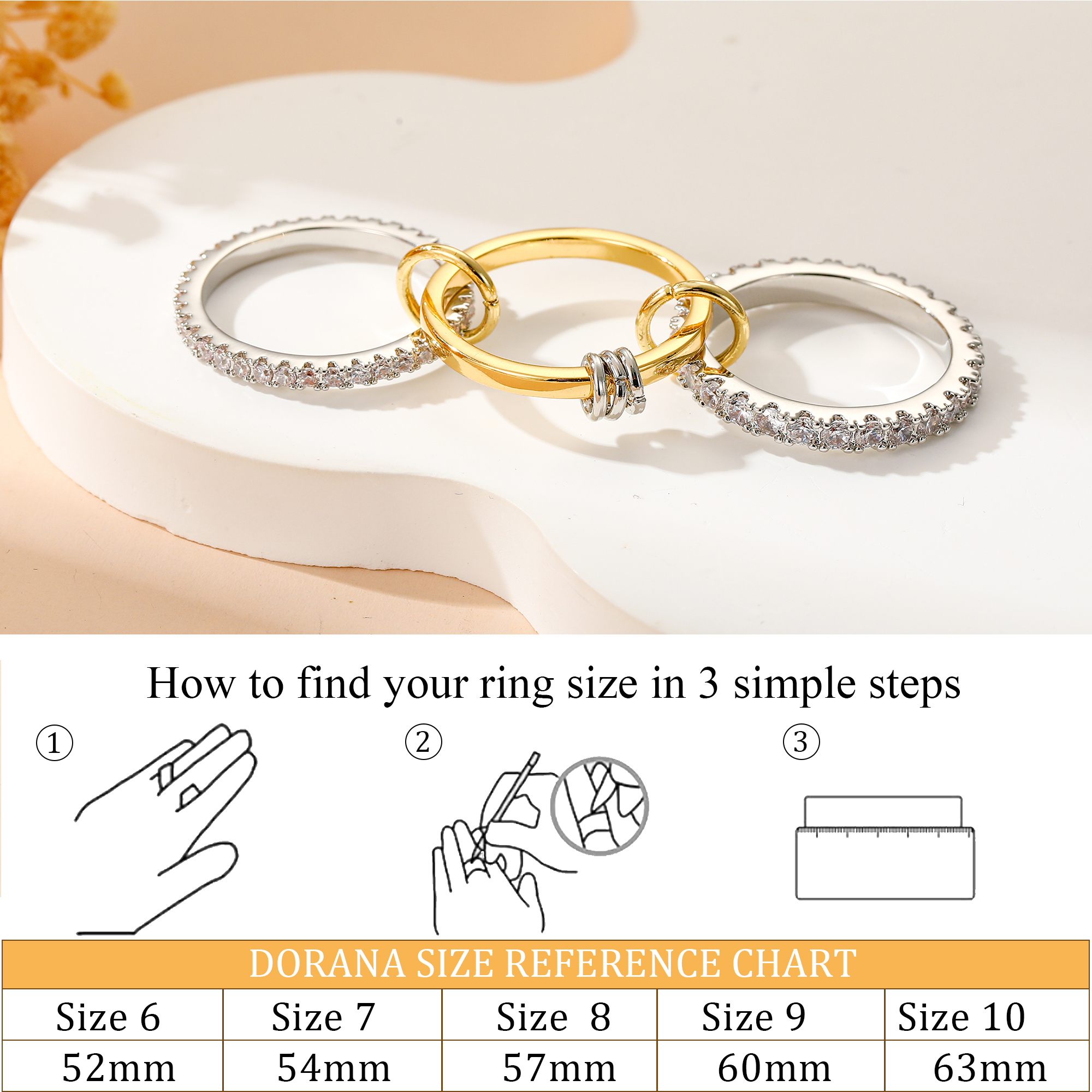 Interlocked Stackable Rings Sterling Silver Interlocked Stackable Rings for Women Mixed Thumb Ring ...