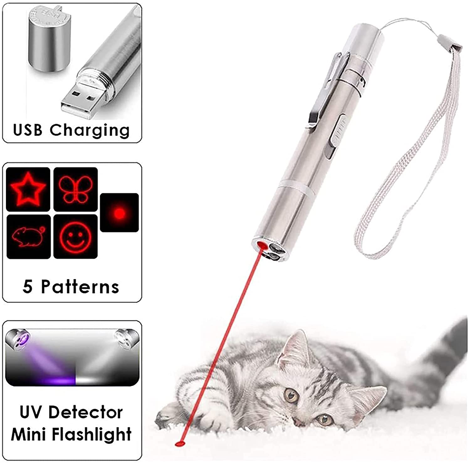 HULODIS Cat Laser Toy Dog Laser Pointer for Indoor Cats Dogs
